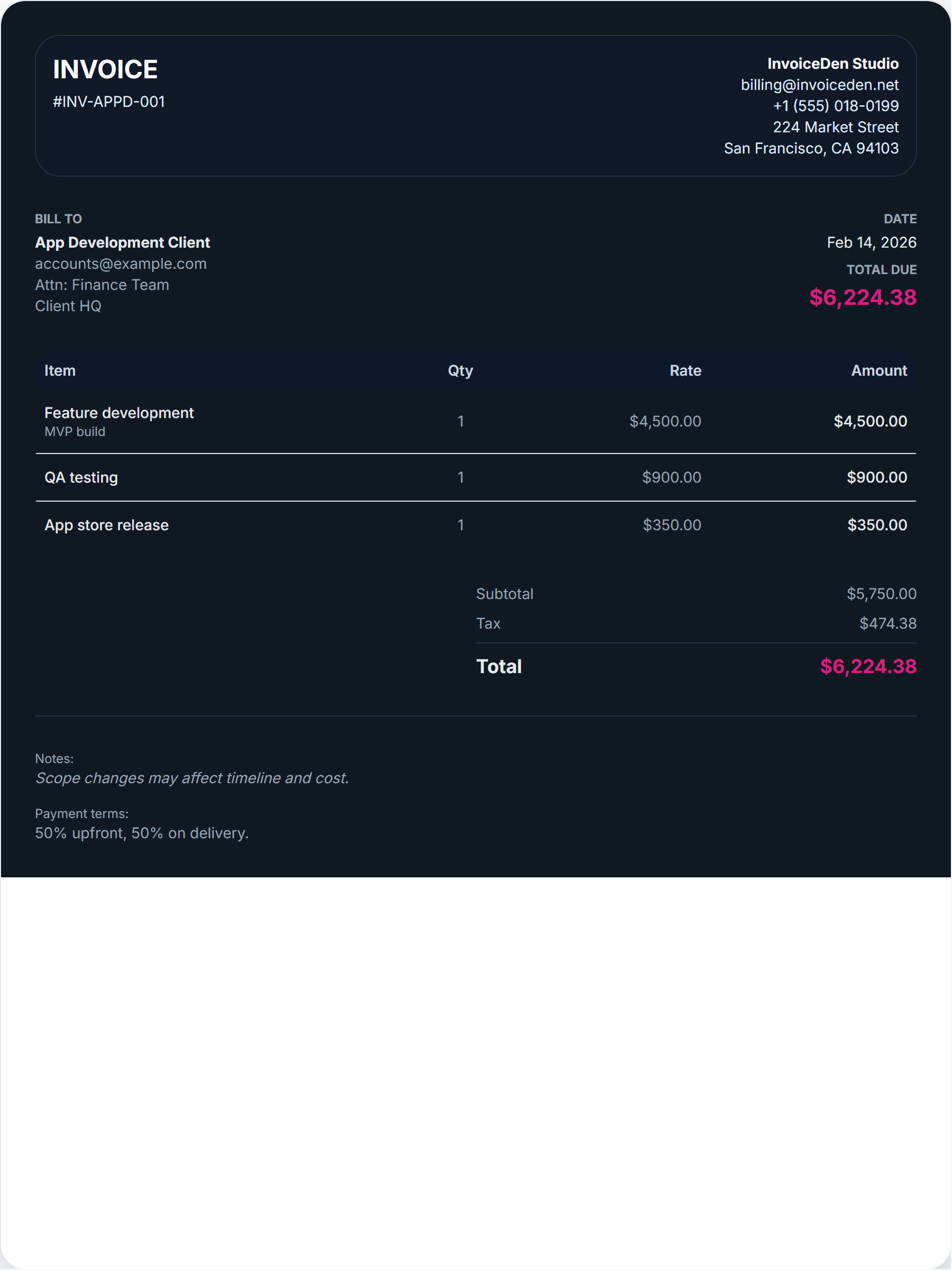App Development modern template preview