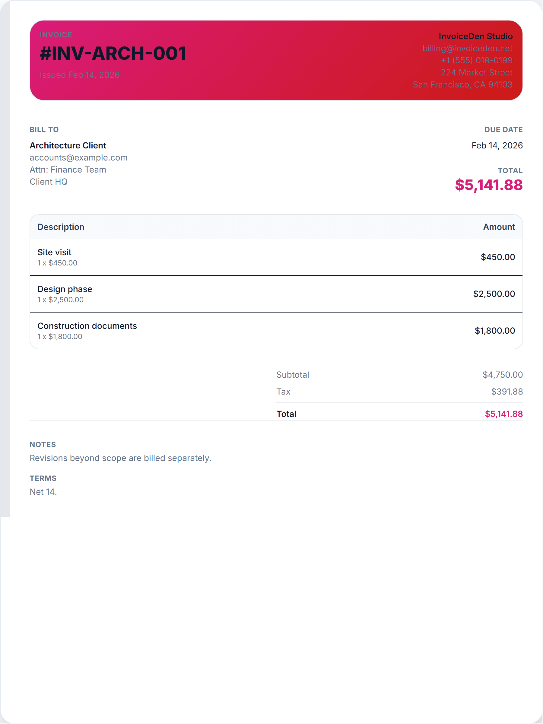 Architecture professional template preview