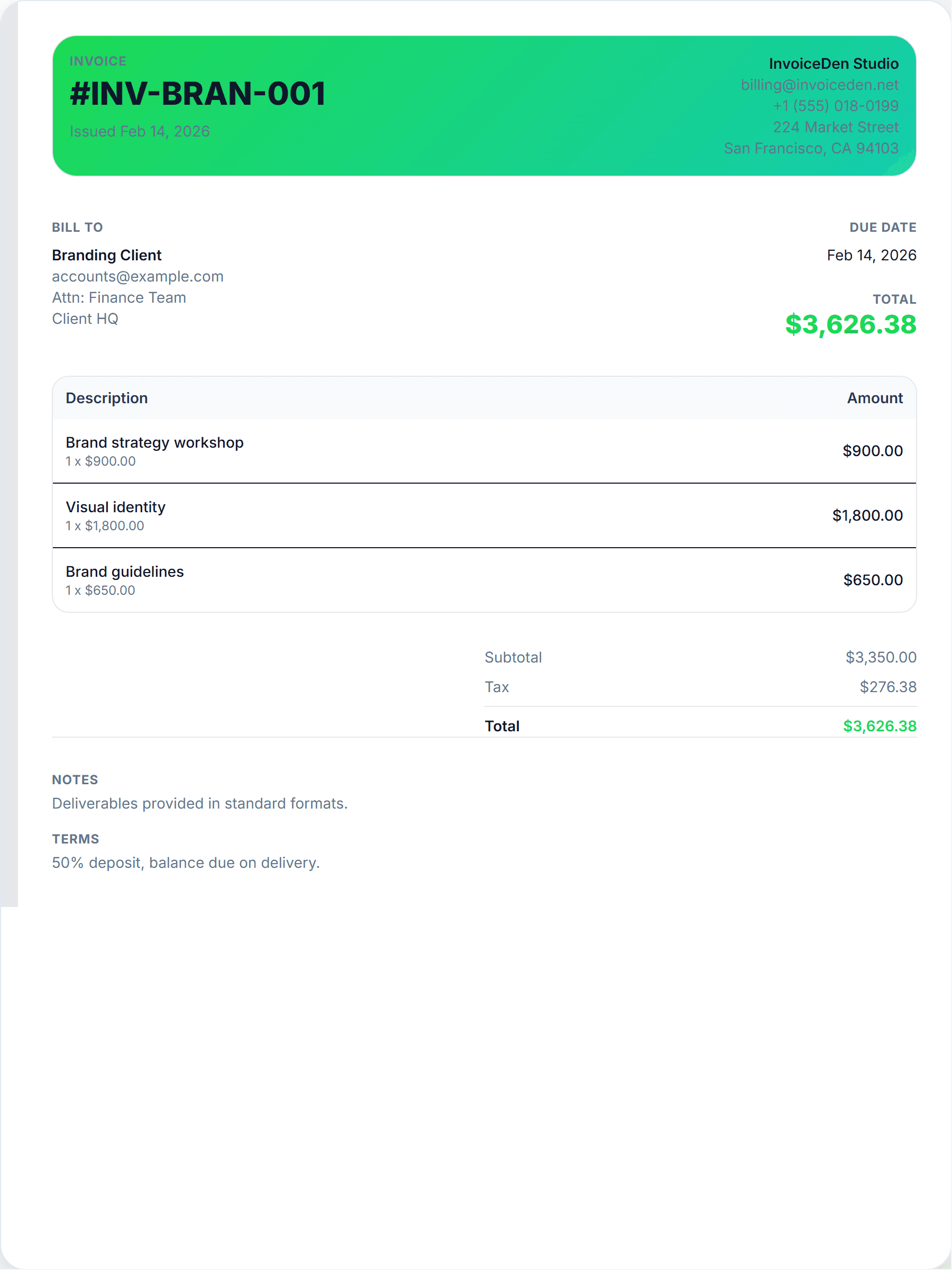Branding professional template preview