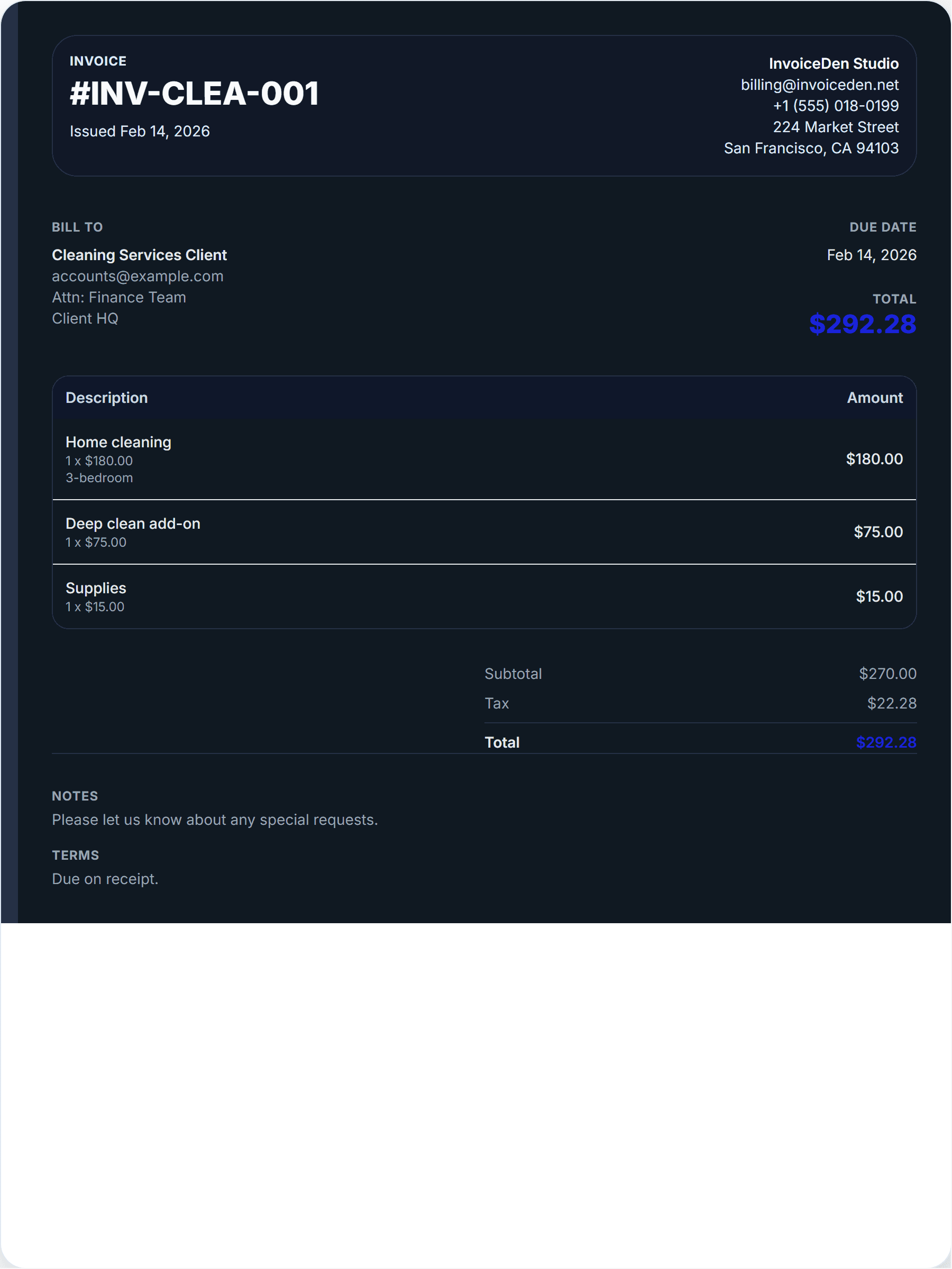 Cleaning Services professional template preview
