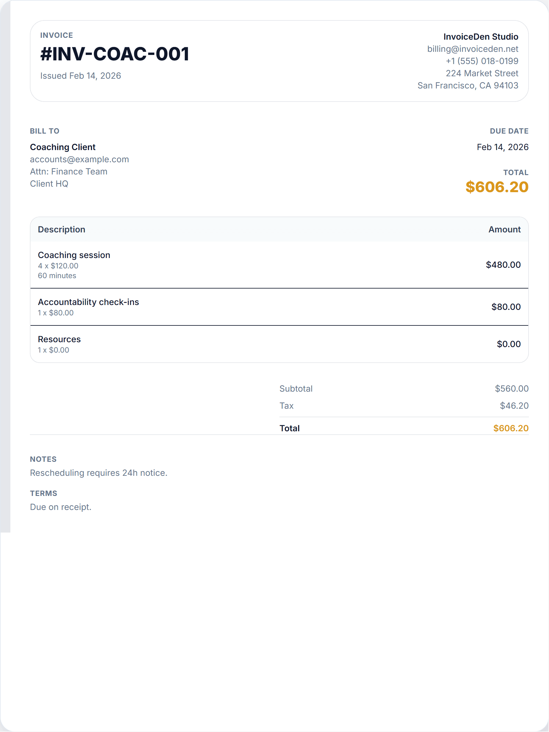 Coaching professional template preview