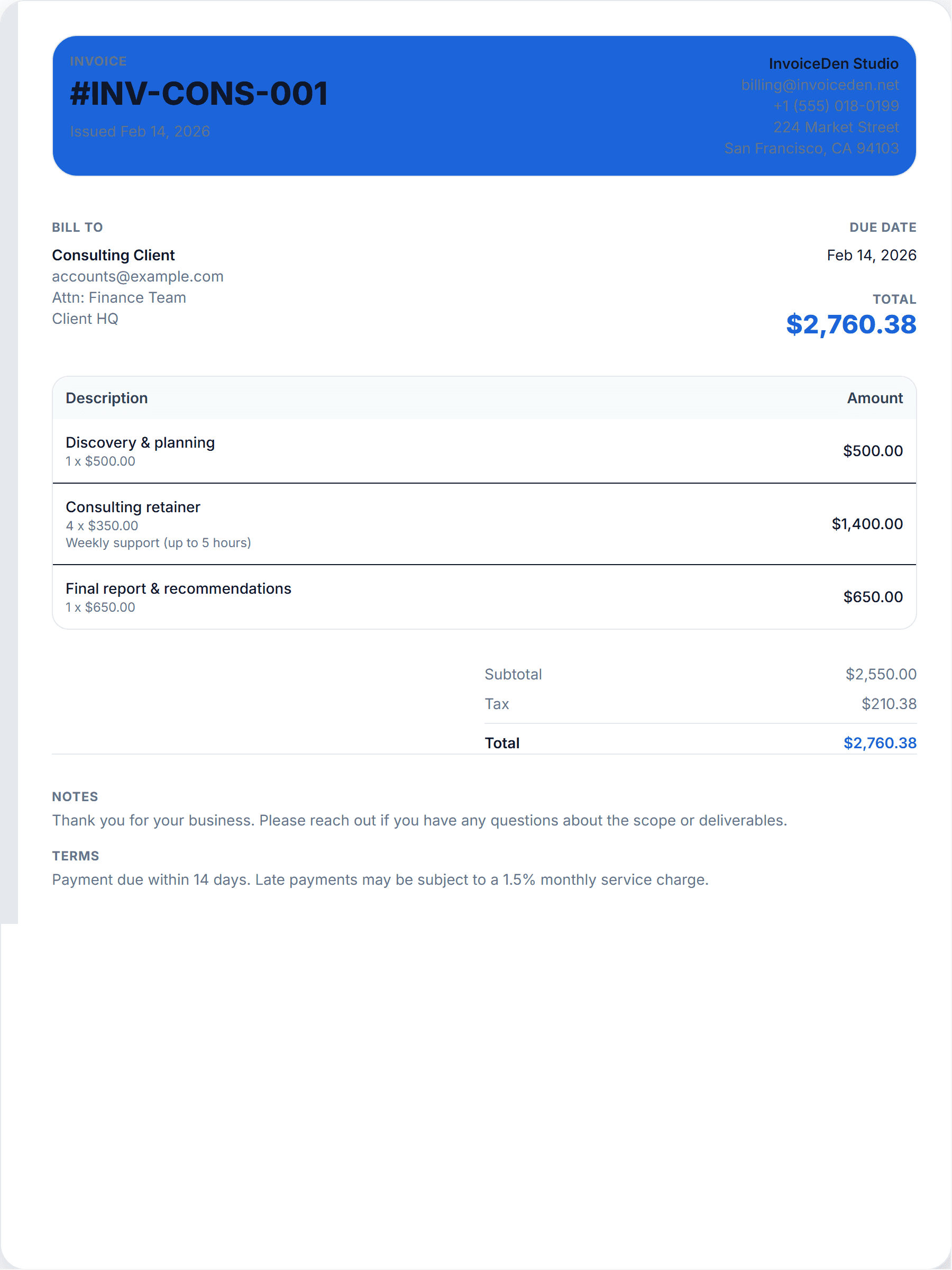 Consulting professional template preview