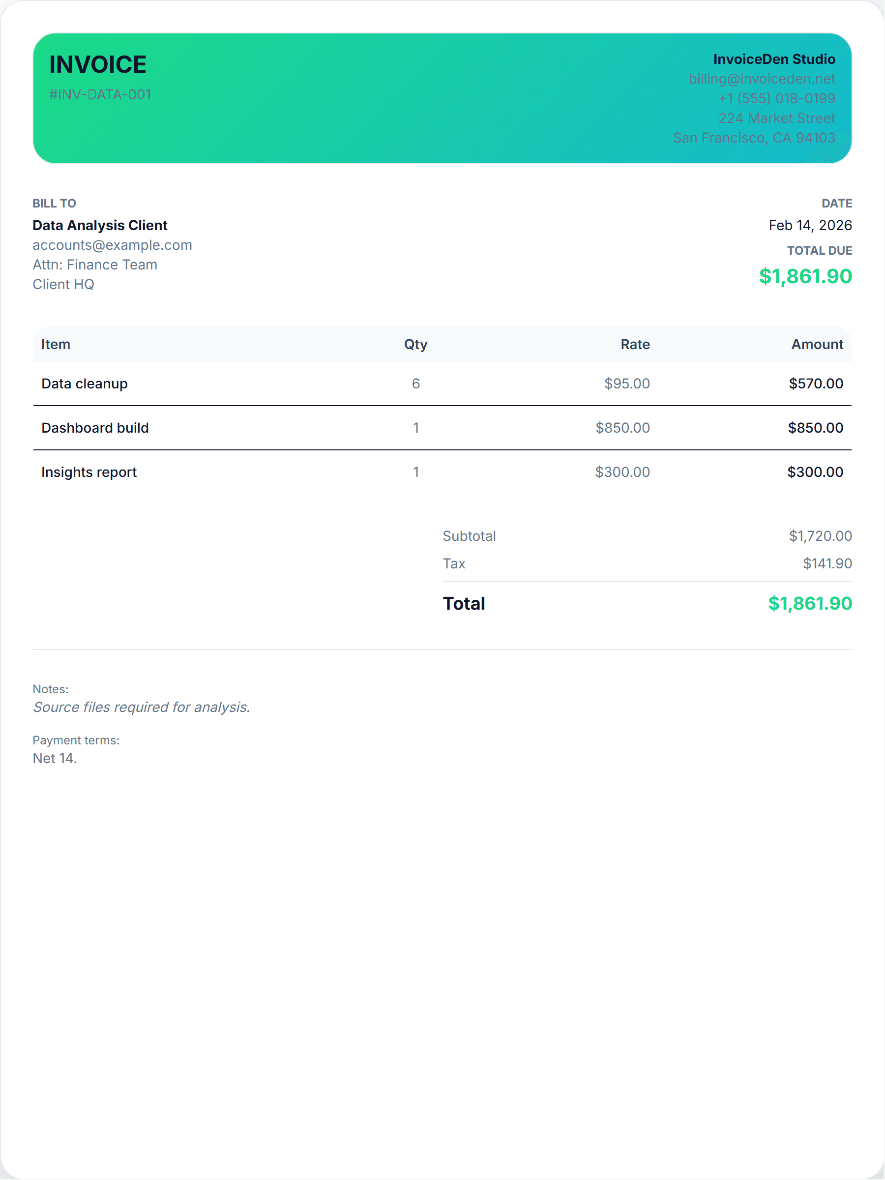 Data Analysis modern template preview