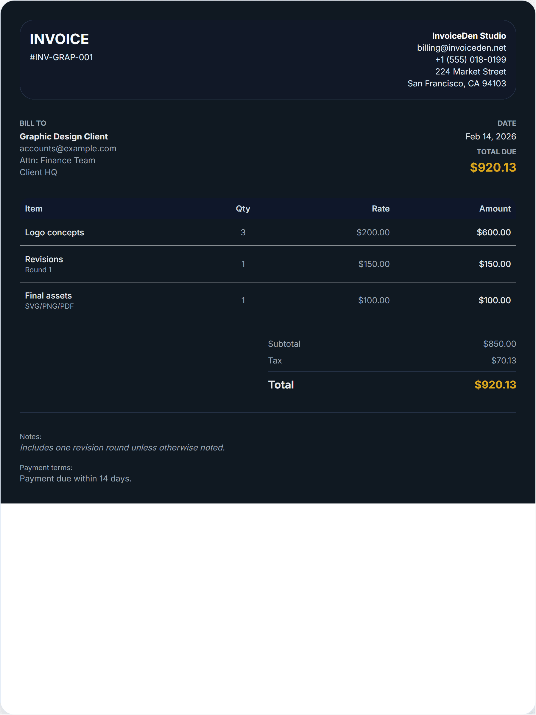 Graphic Design modern template preview