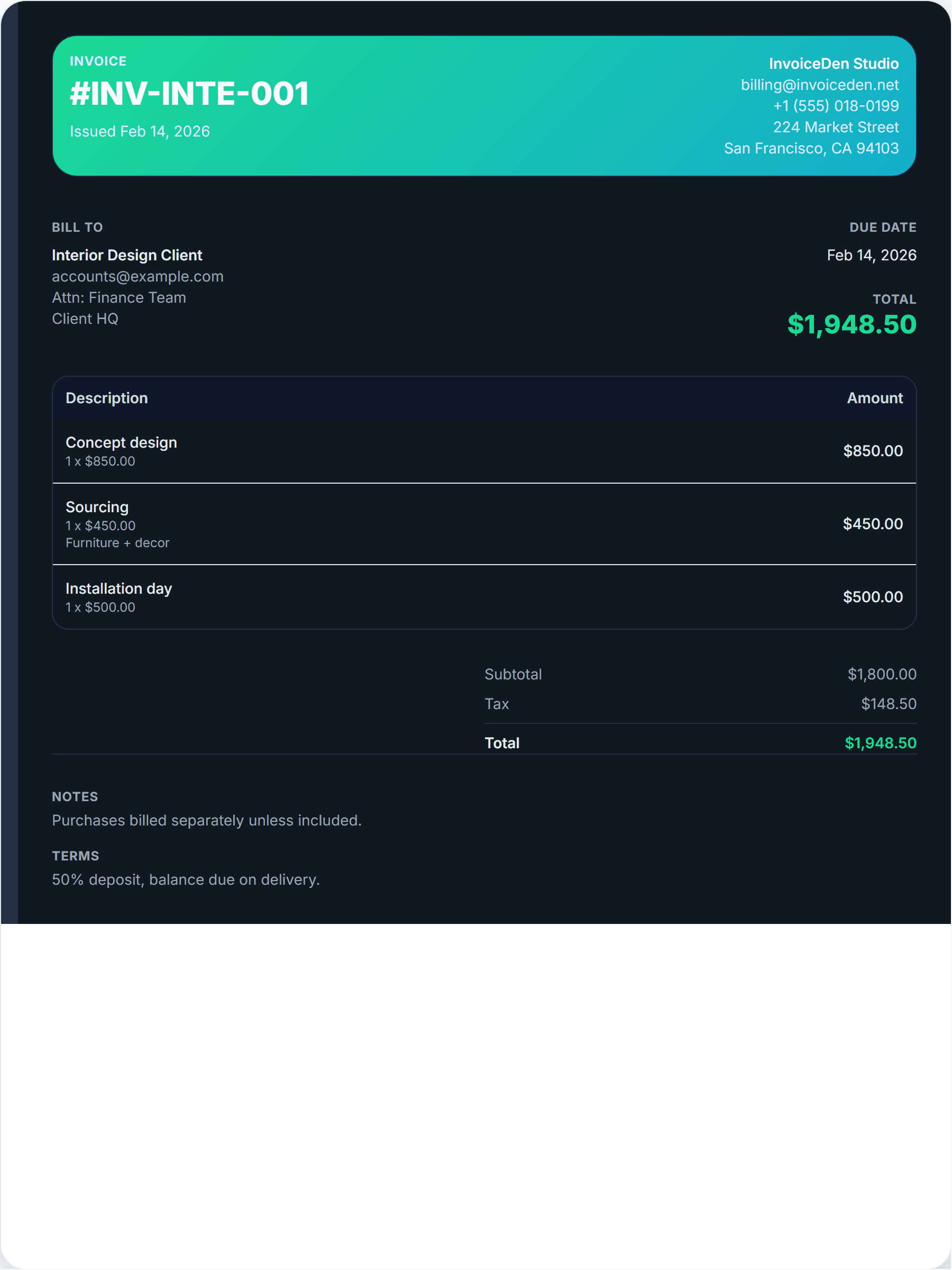 Interior Design professional template preview
