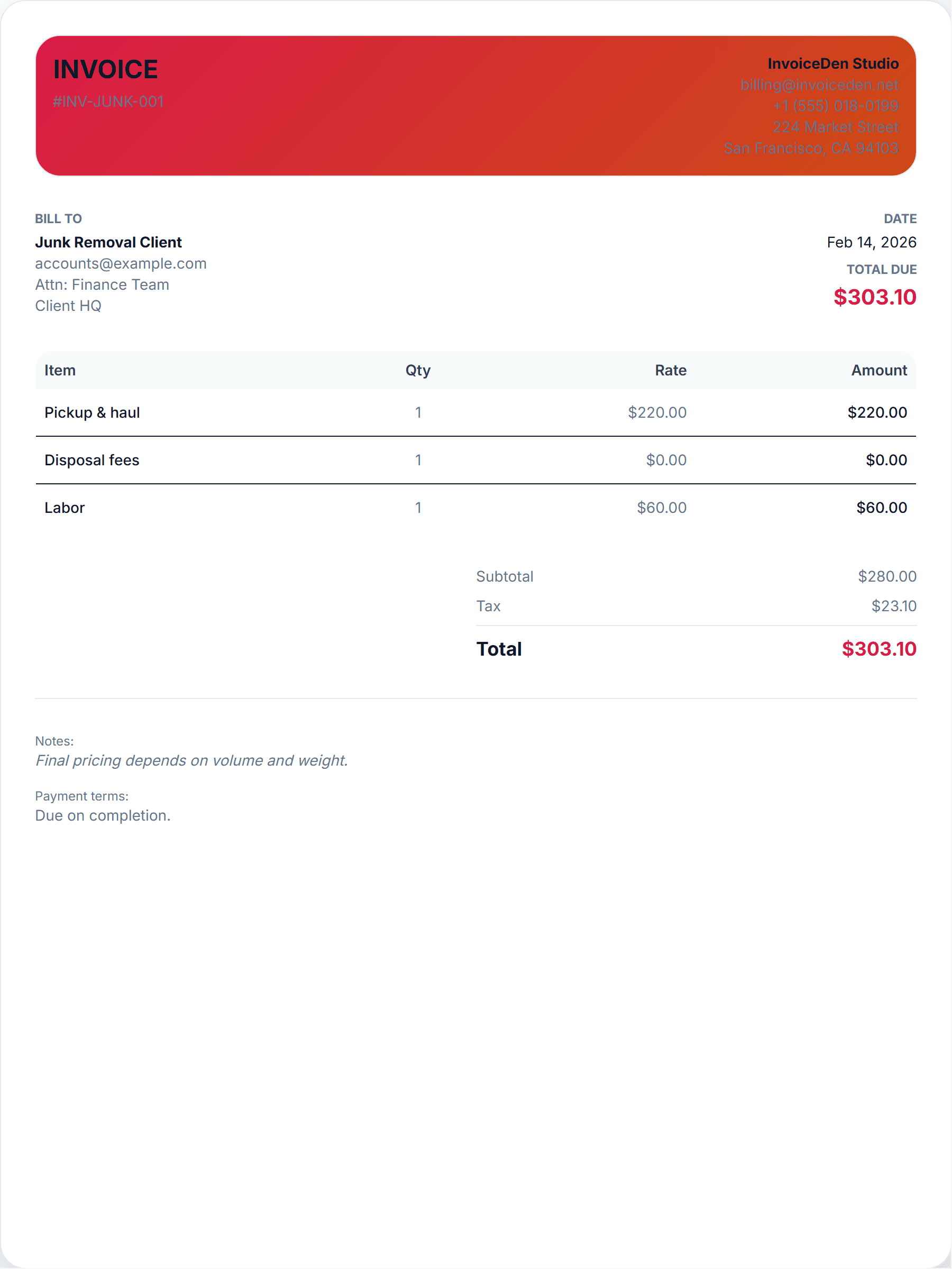 Junk Removal modern template preview