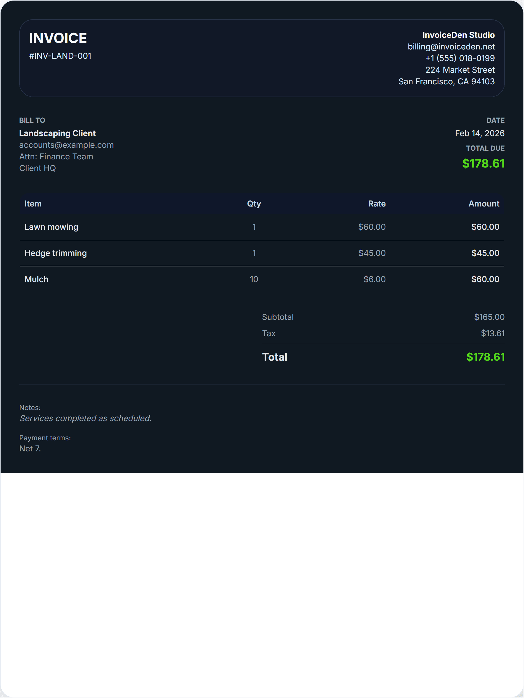Landscaping modern template preview