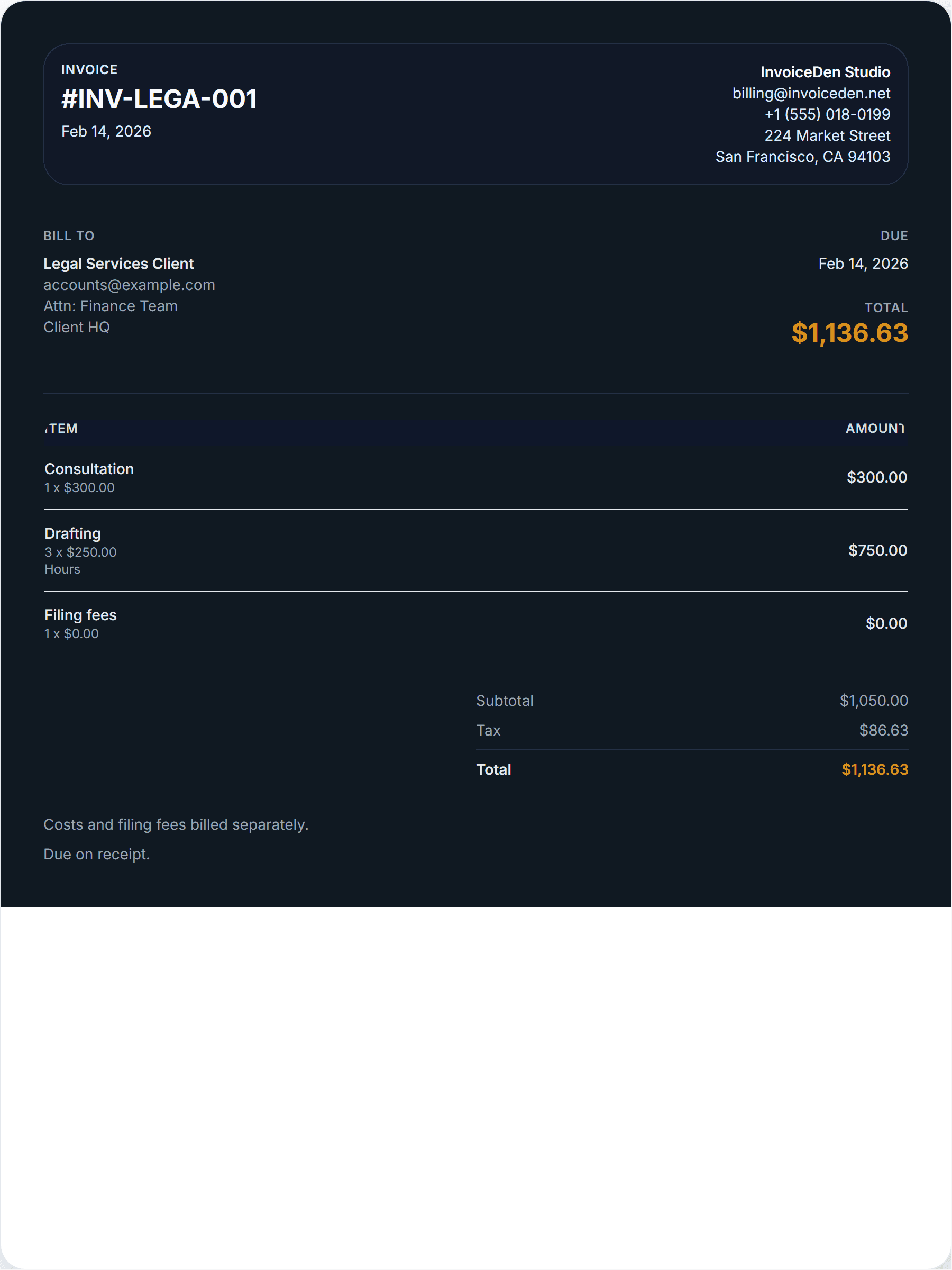 Legal Services minimal template preview