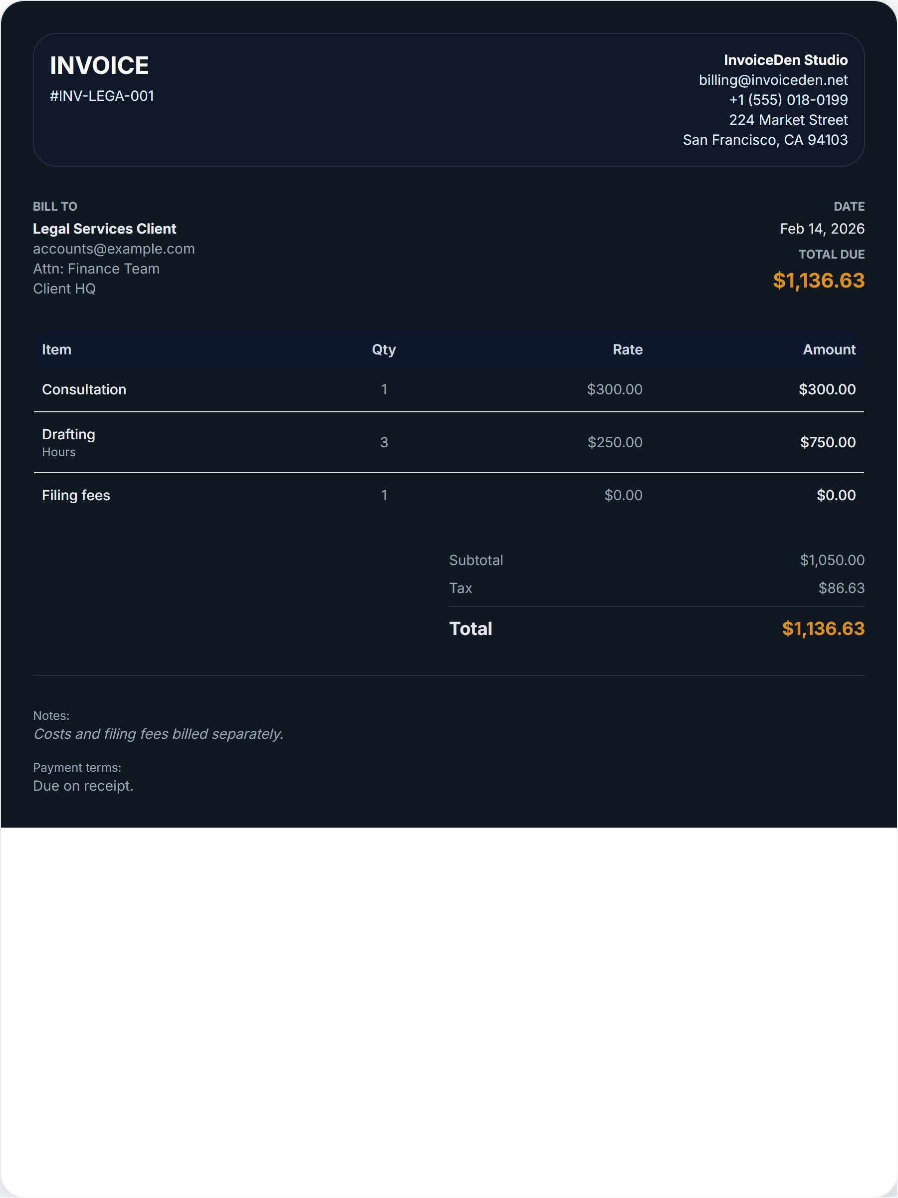 Legal Services modern template preview