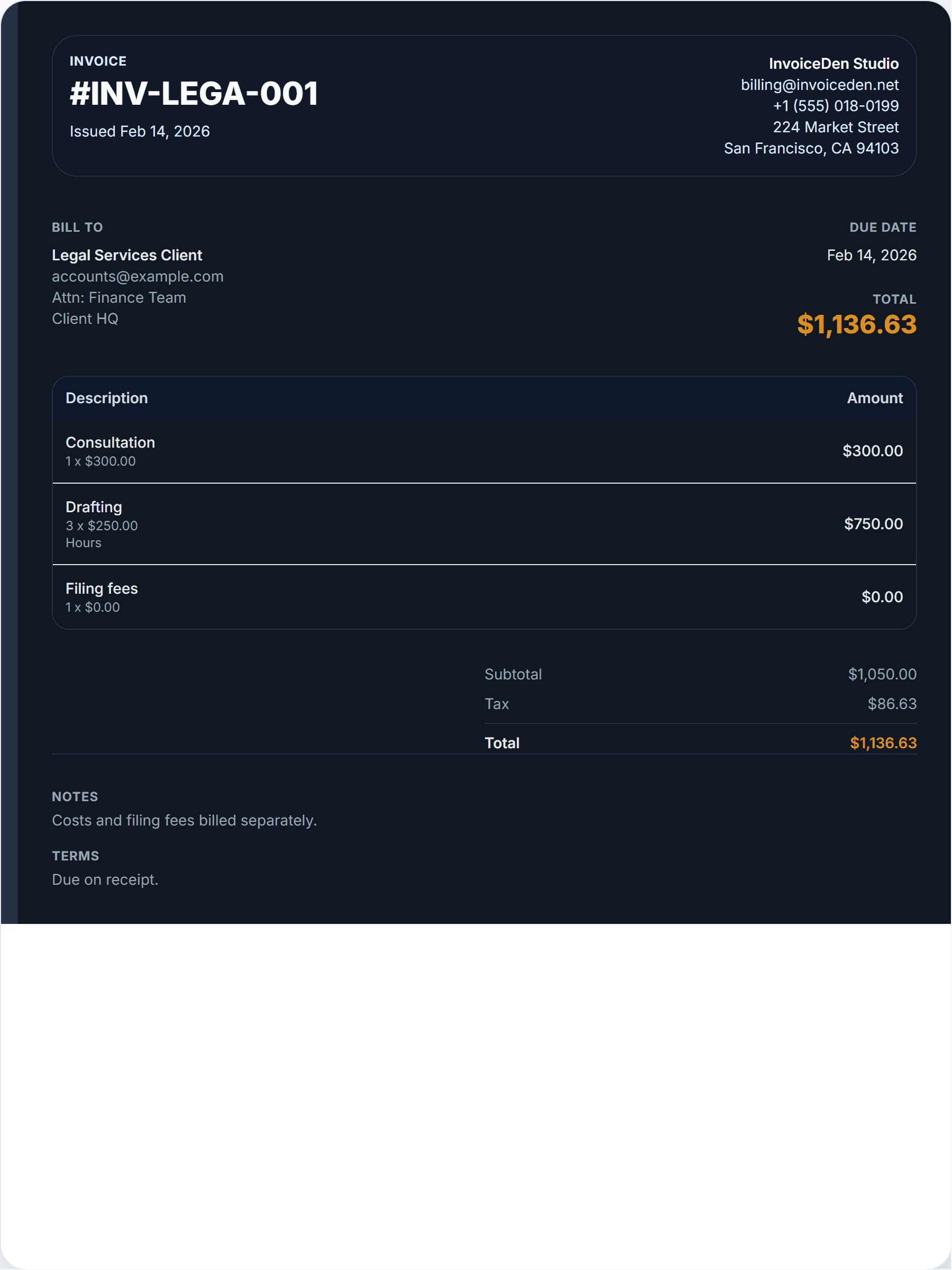 Legal Services professional template preview