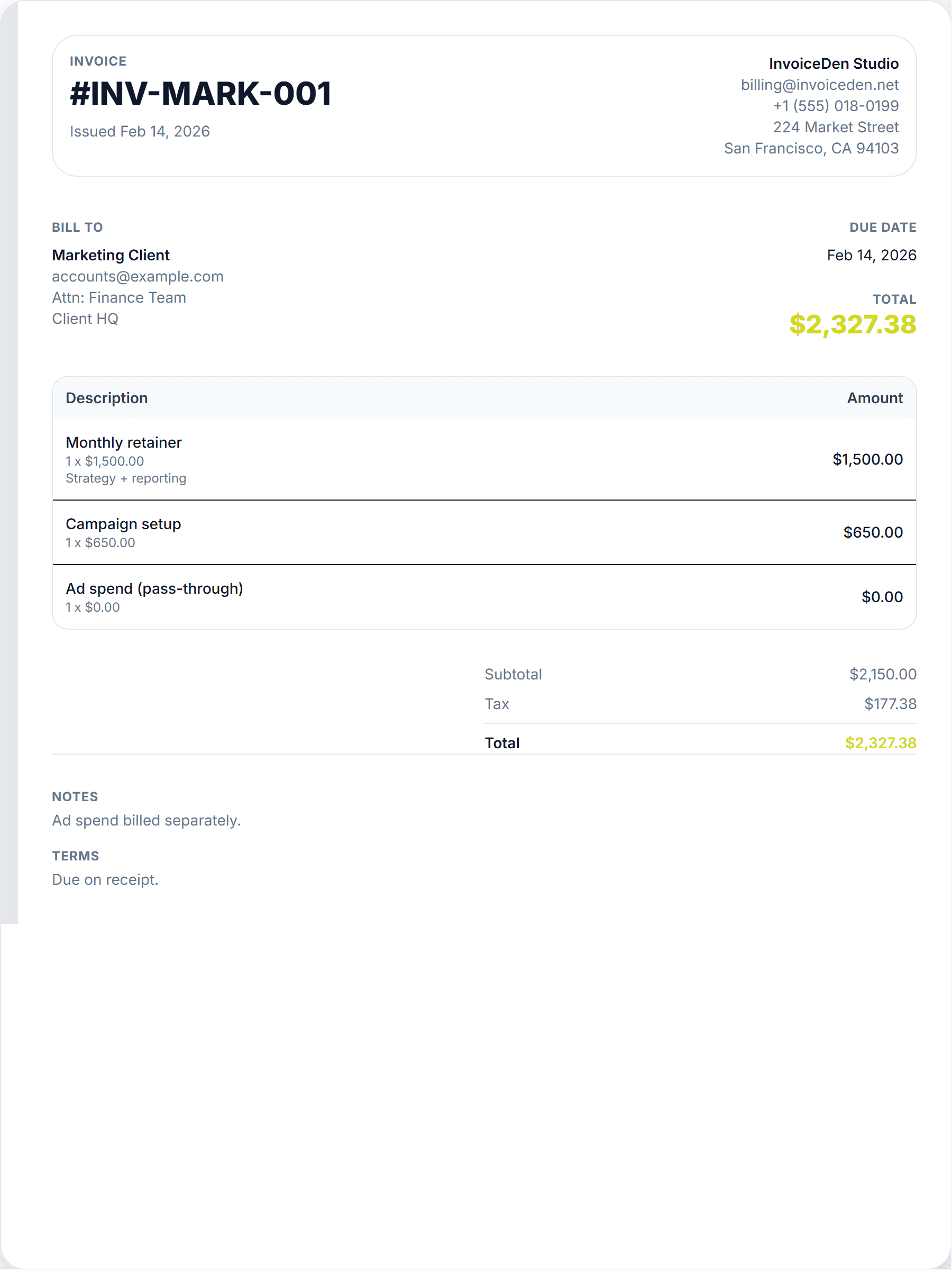 Marketing professional template preview