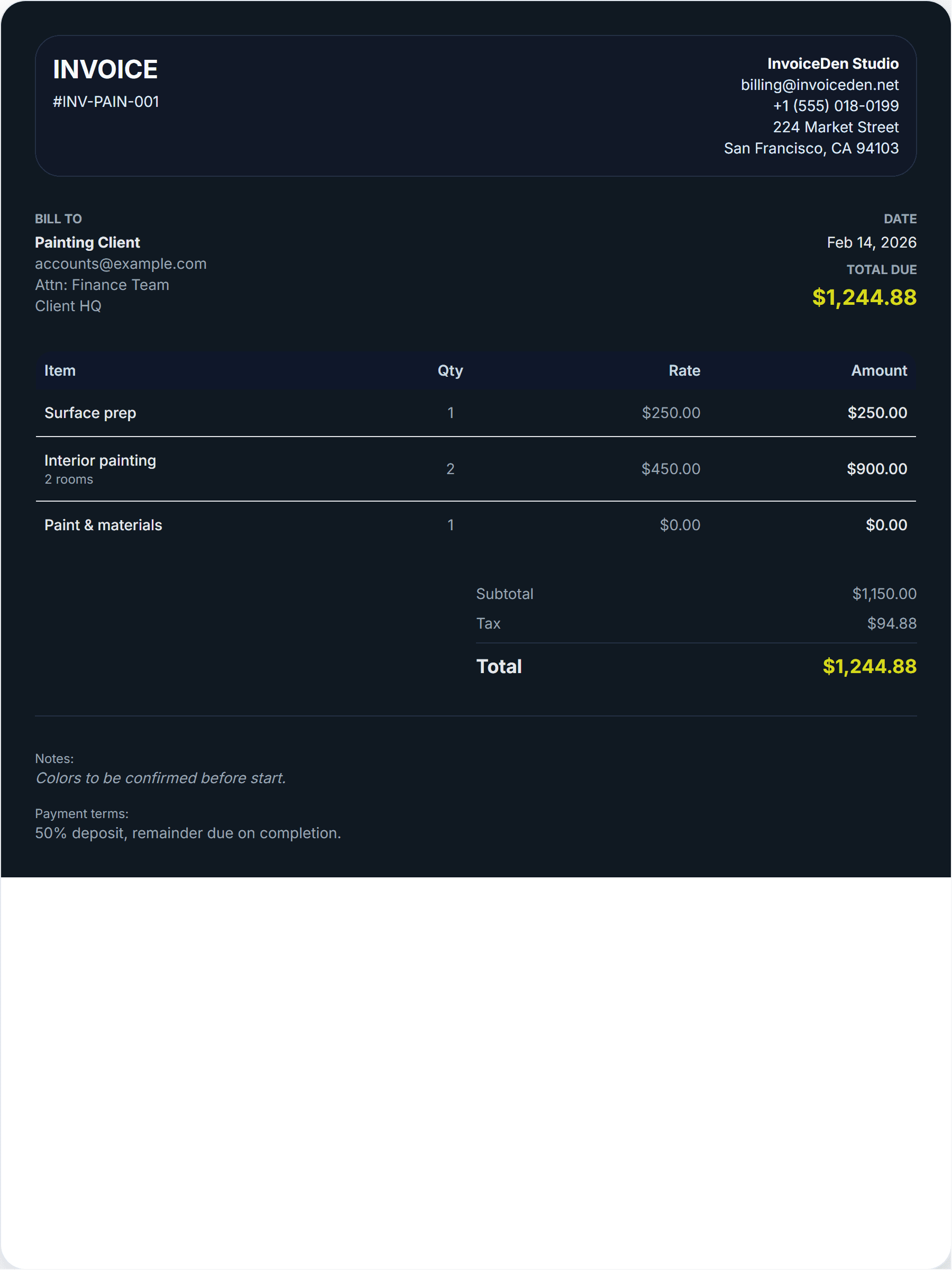 Painting modern template preview