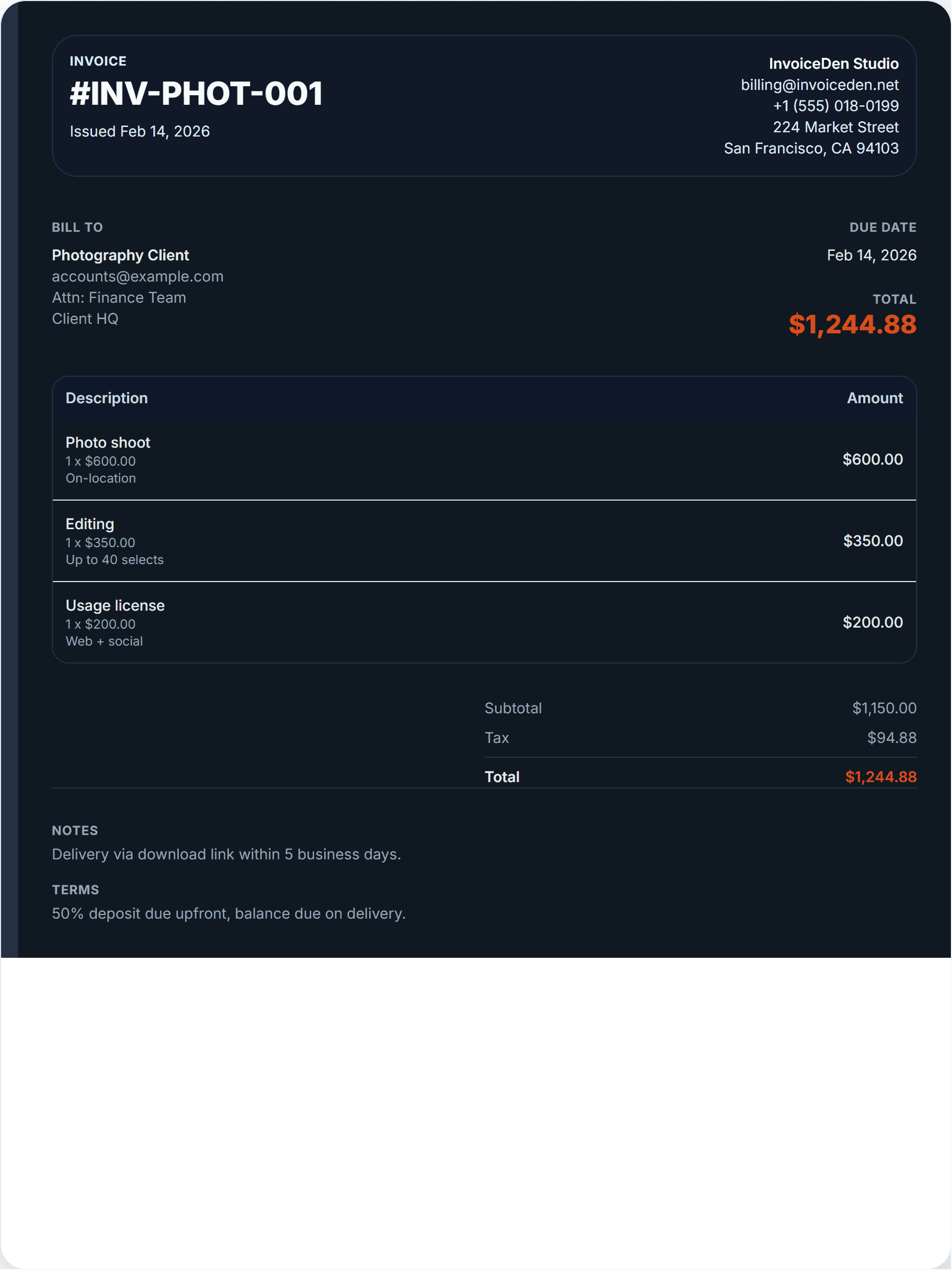 Photography professional template preview
