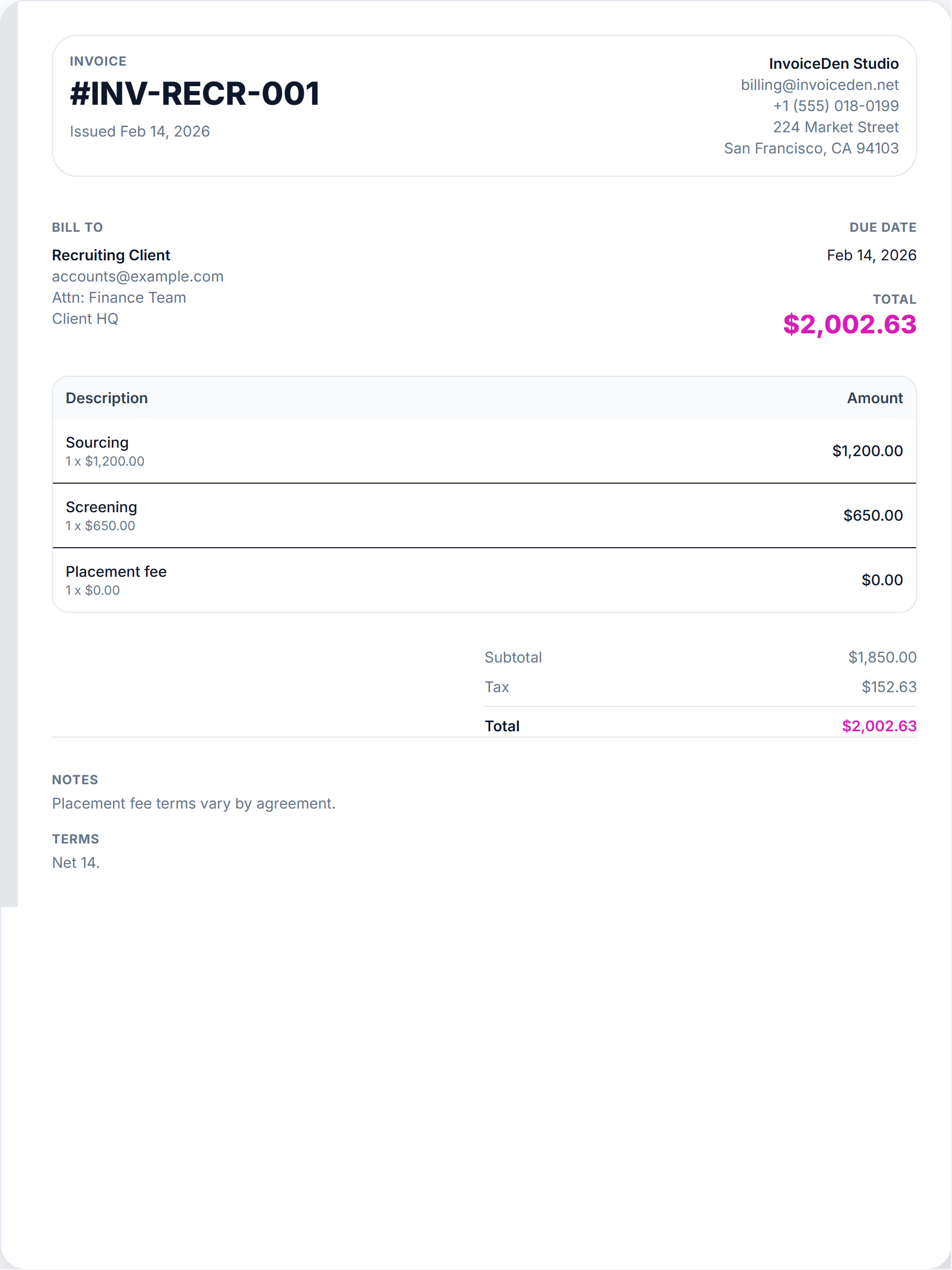 Recruiting professional template preview