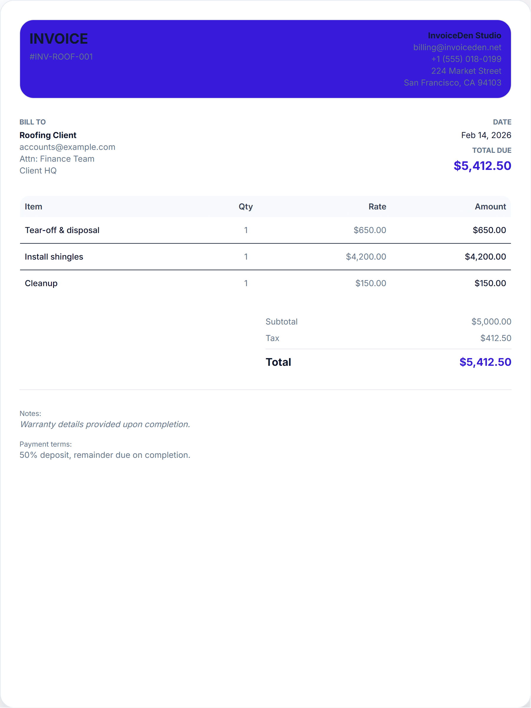 Roofing modern template preview