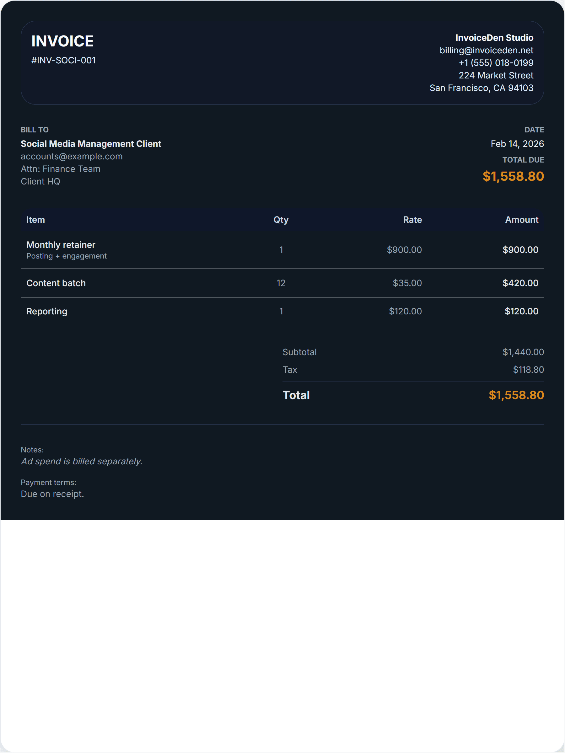 Social Media Management modern template preview