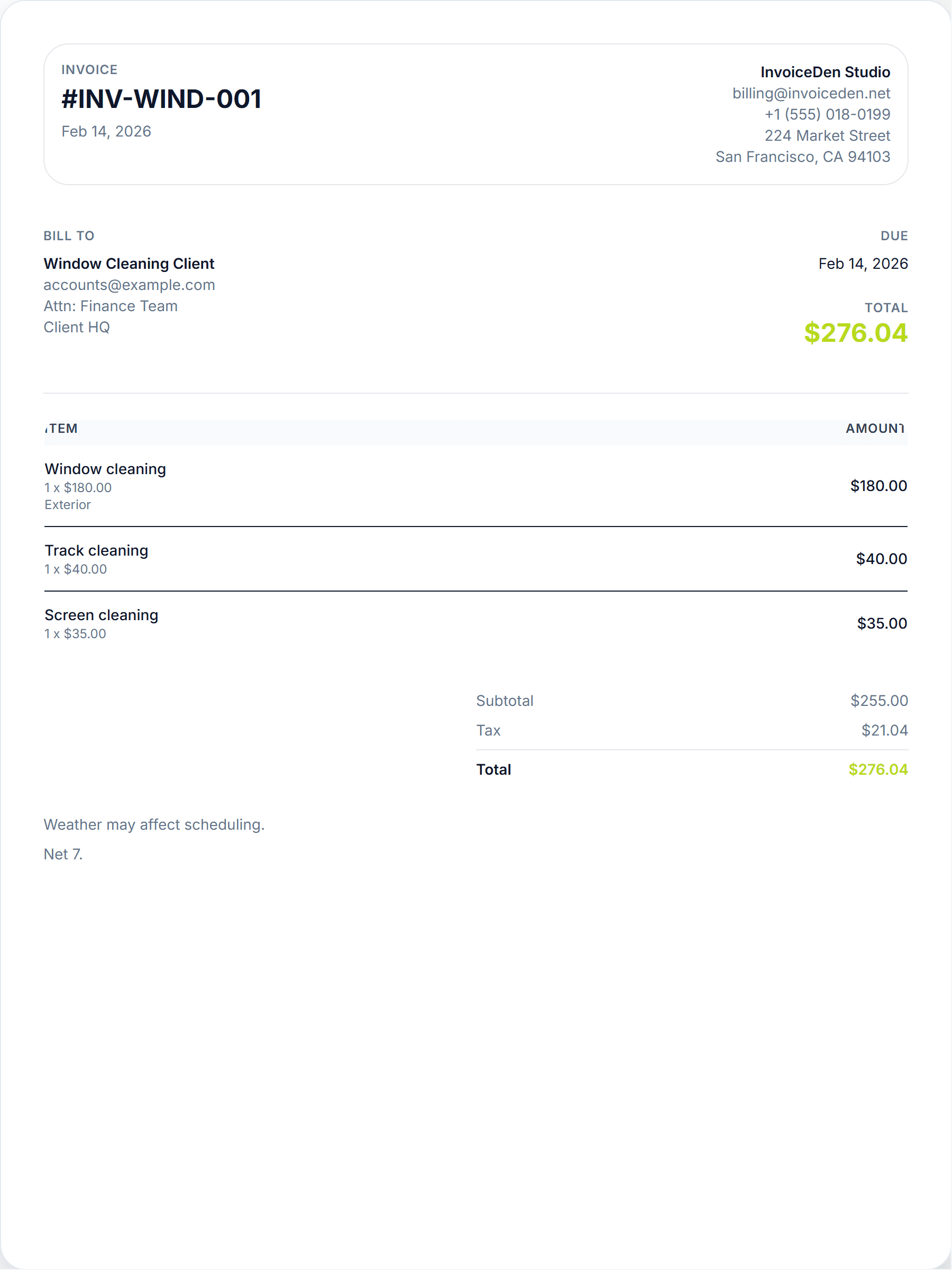 Window Cleaning minimal template preview