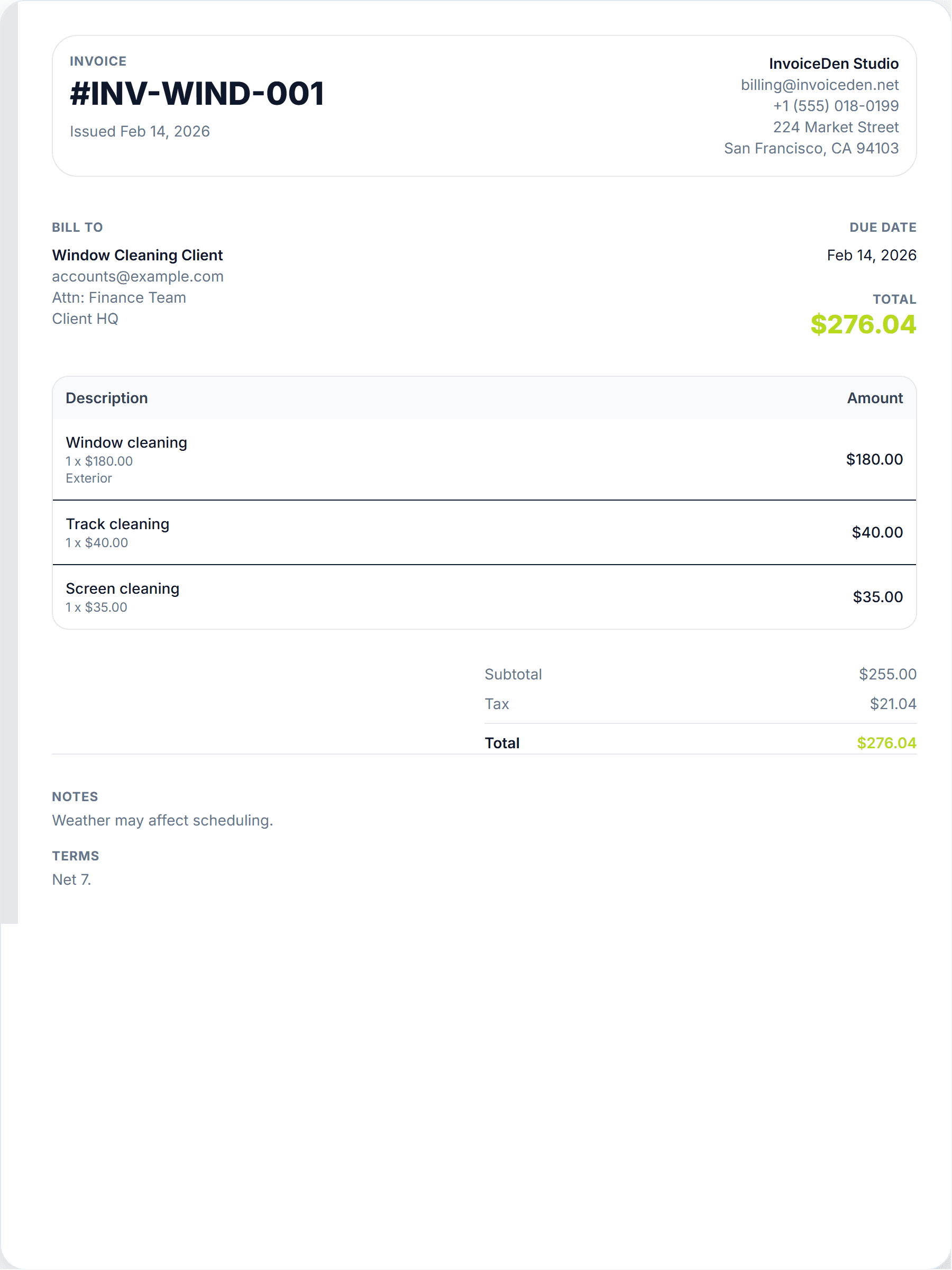Window Cleaning professional template preview