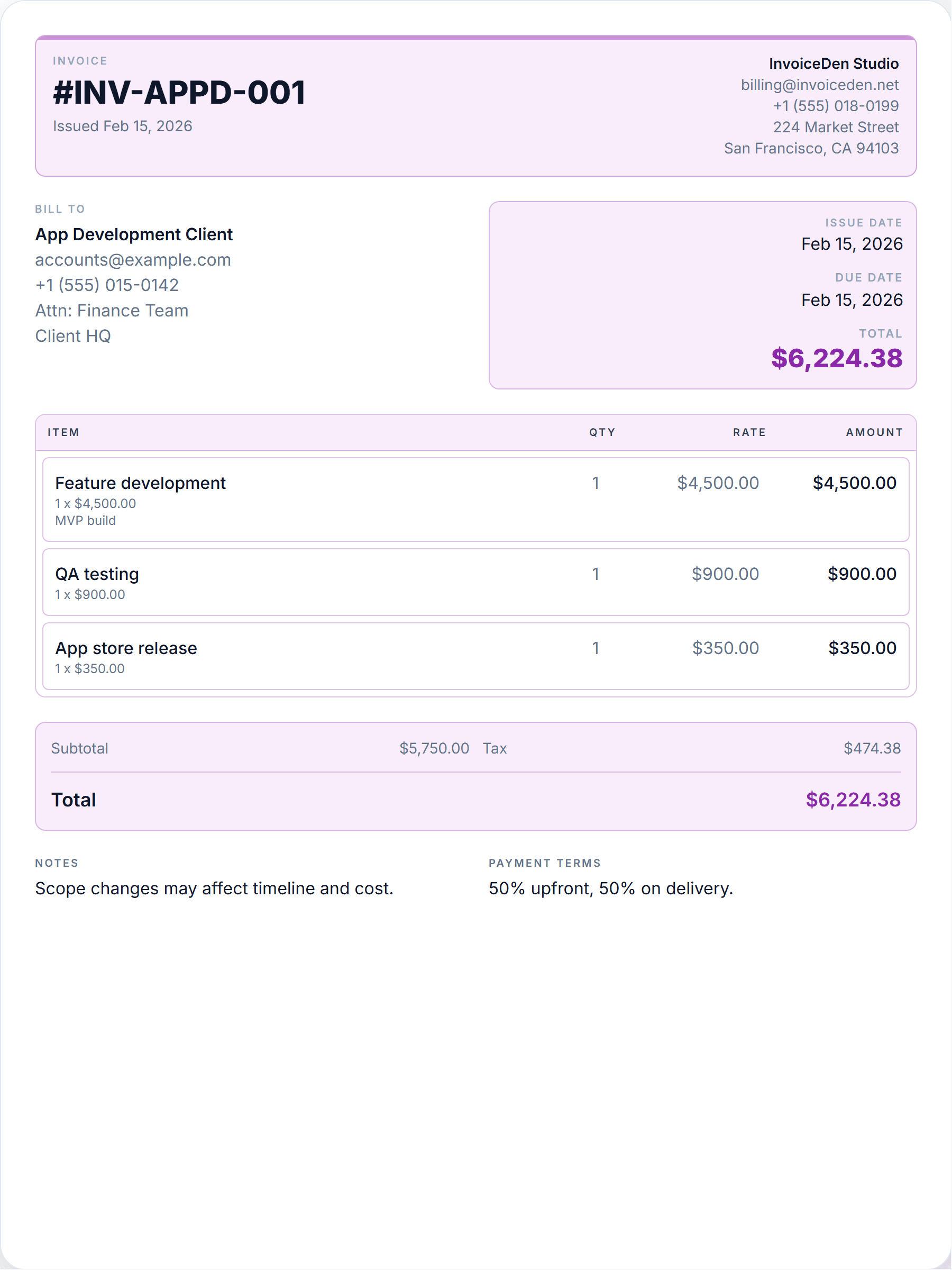 App Development professional template preview