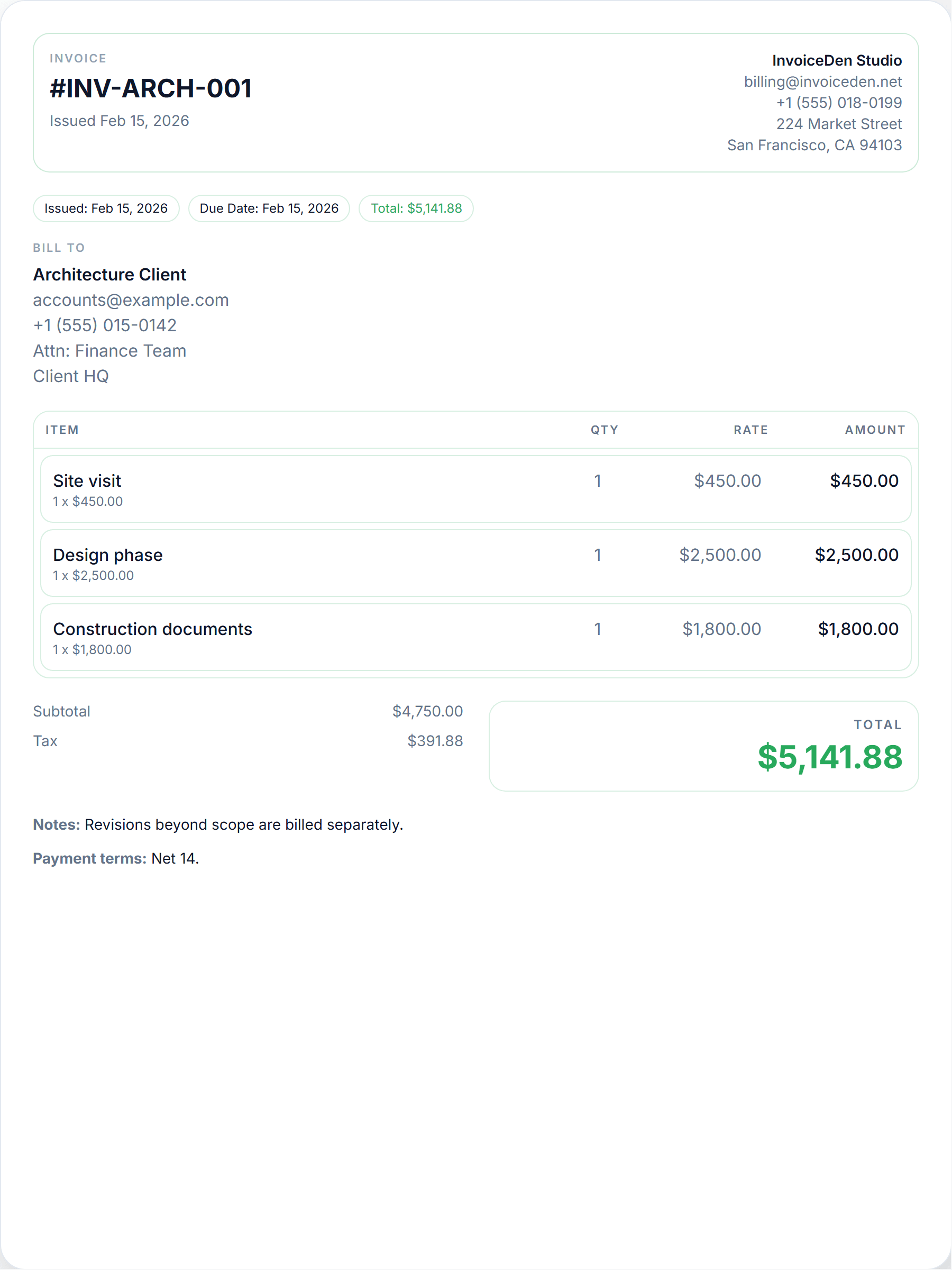 Architecture minimal template preview