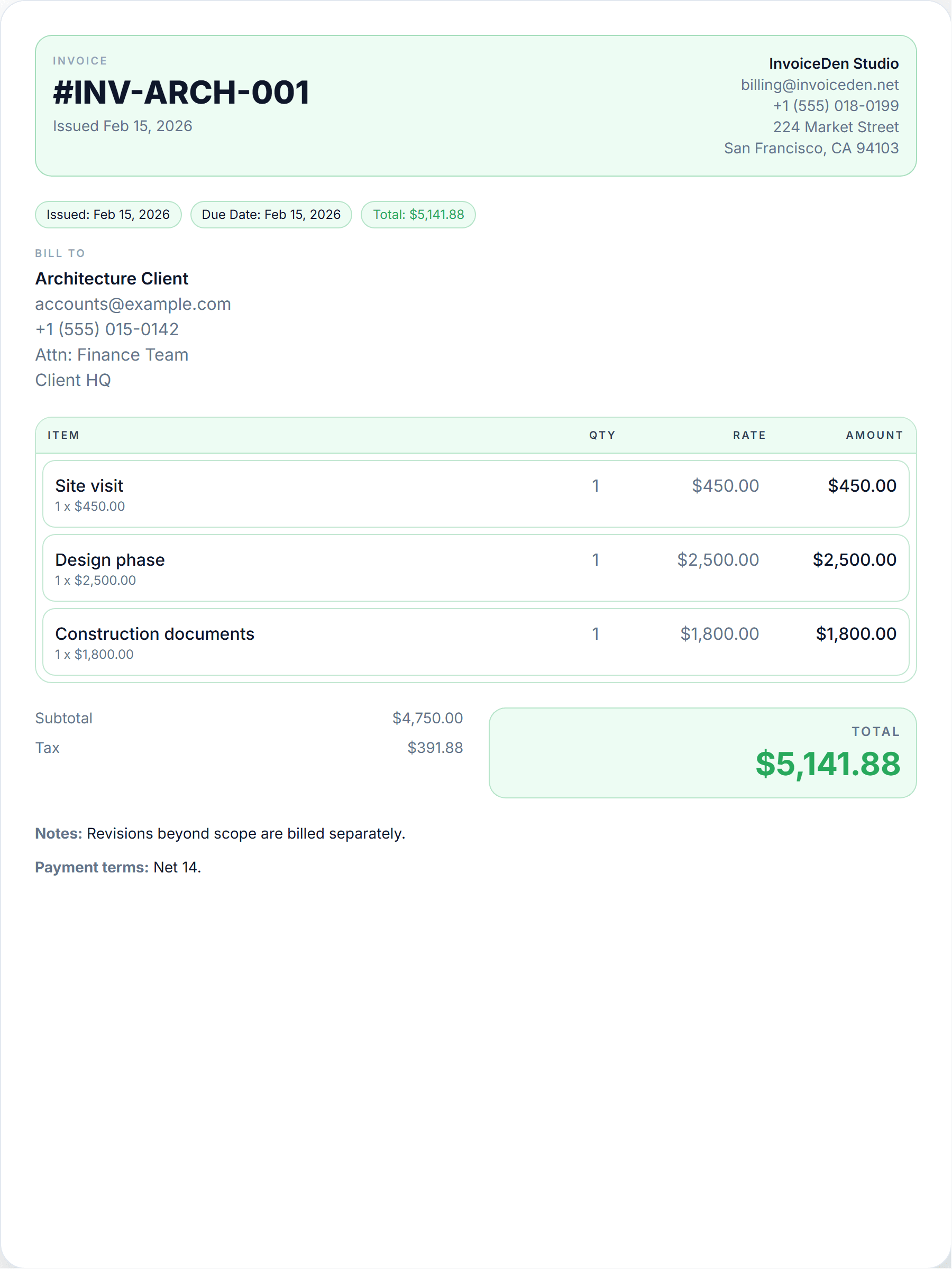 Architecture professional template preview