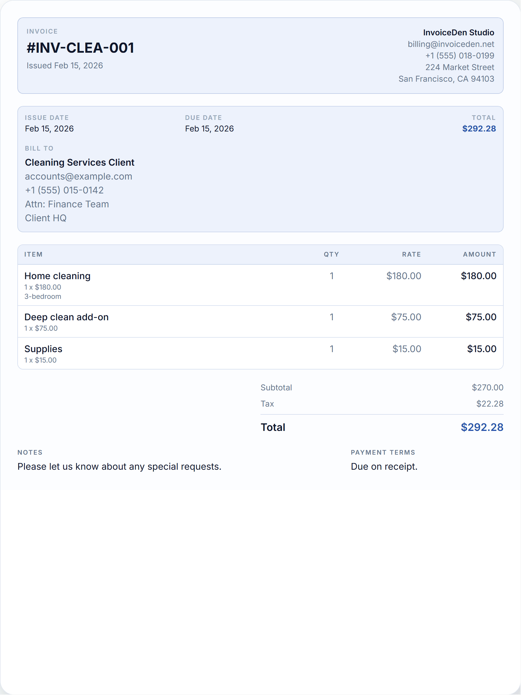Cleaning Services modern template preview