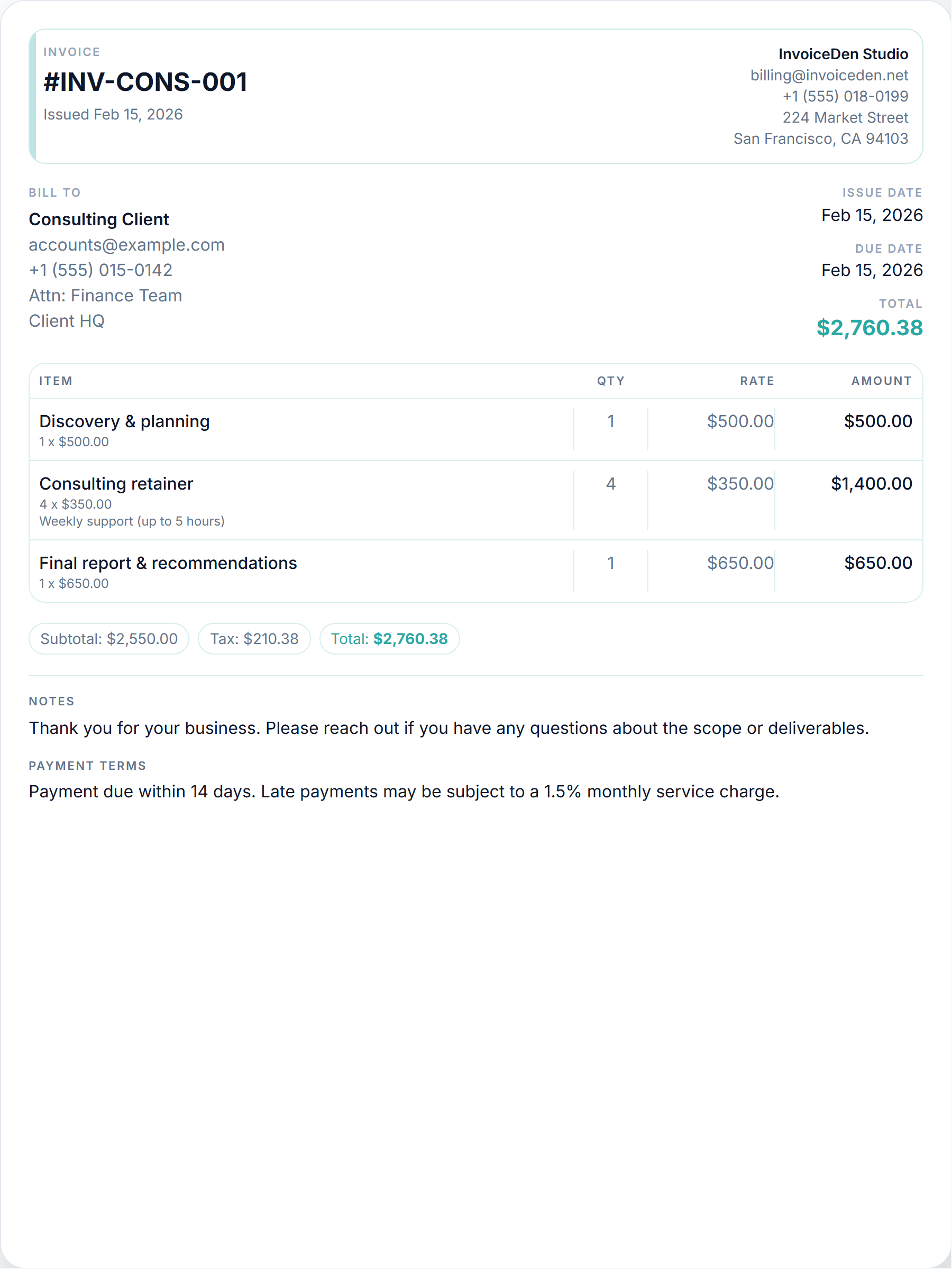 Consulting minimal template preview