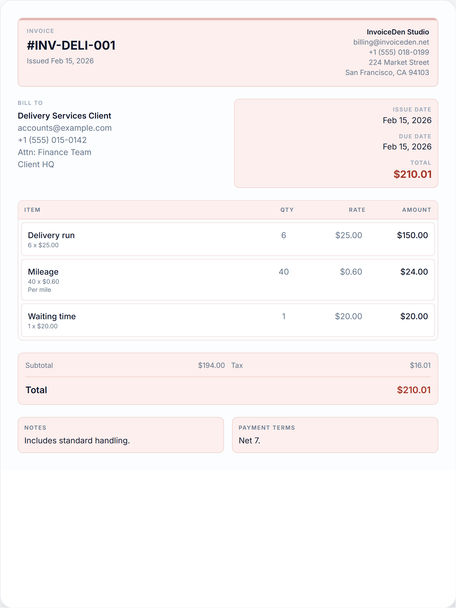 Delivery Services modern template preview