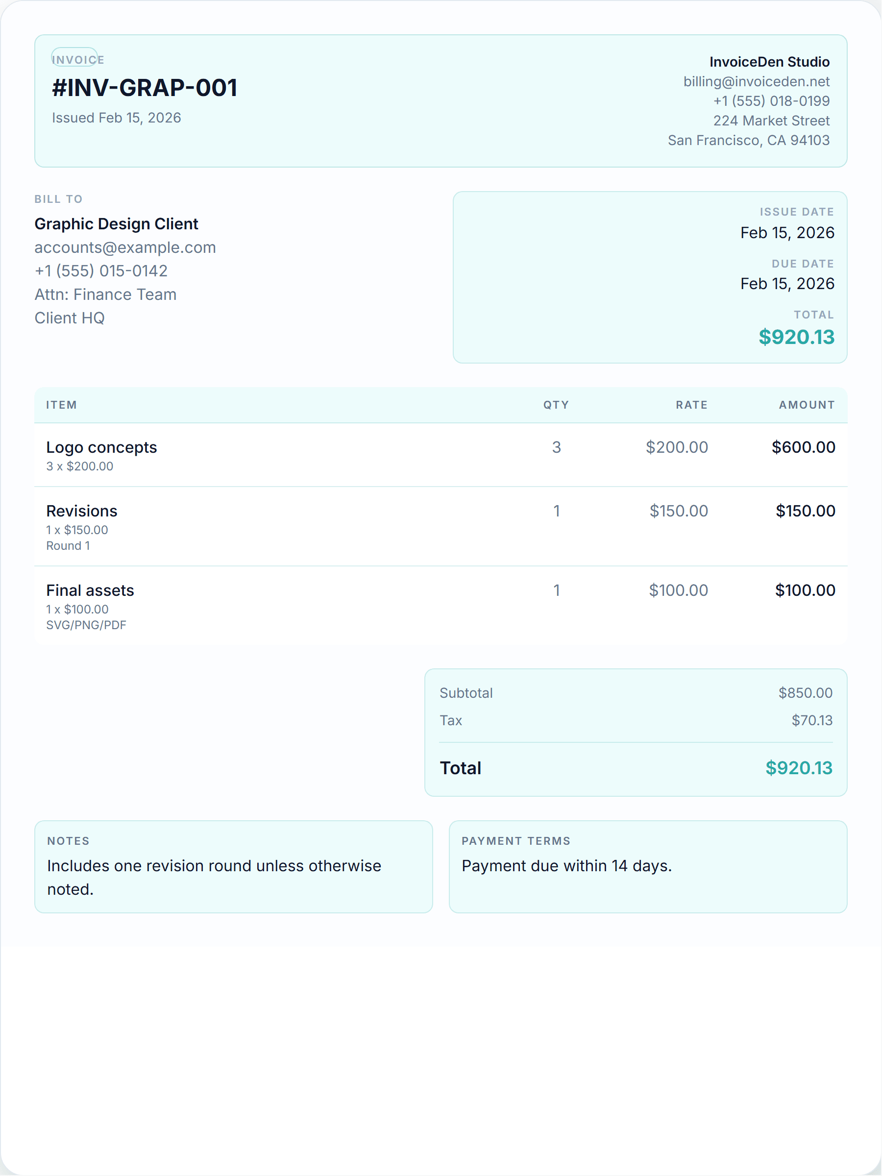 Graphic Design modern template preview