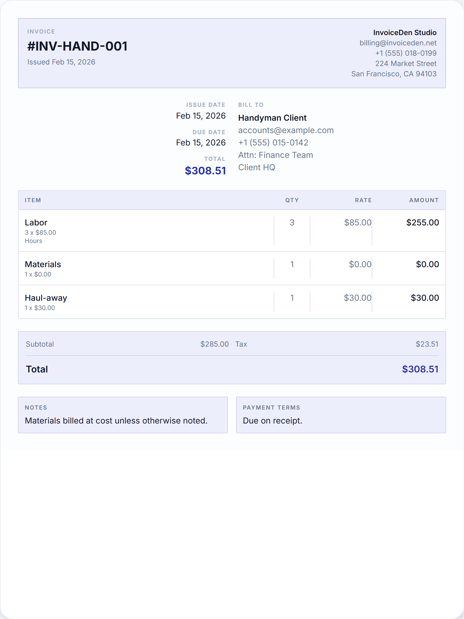 Handyman modern template preview
