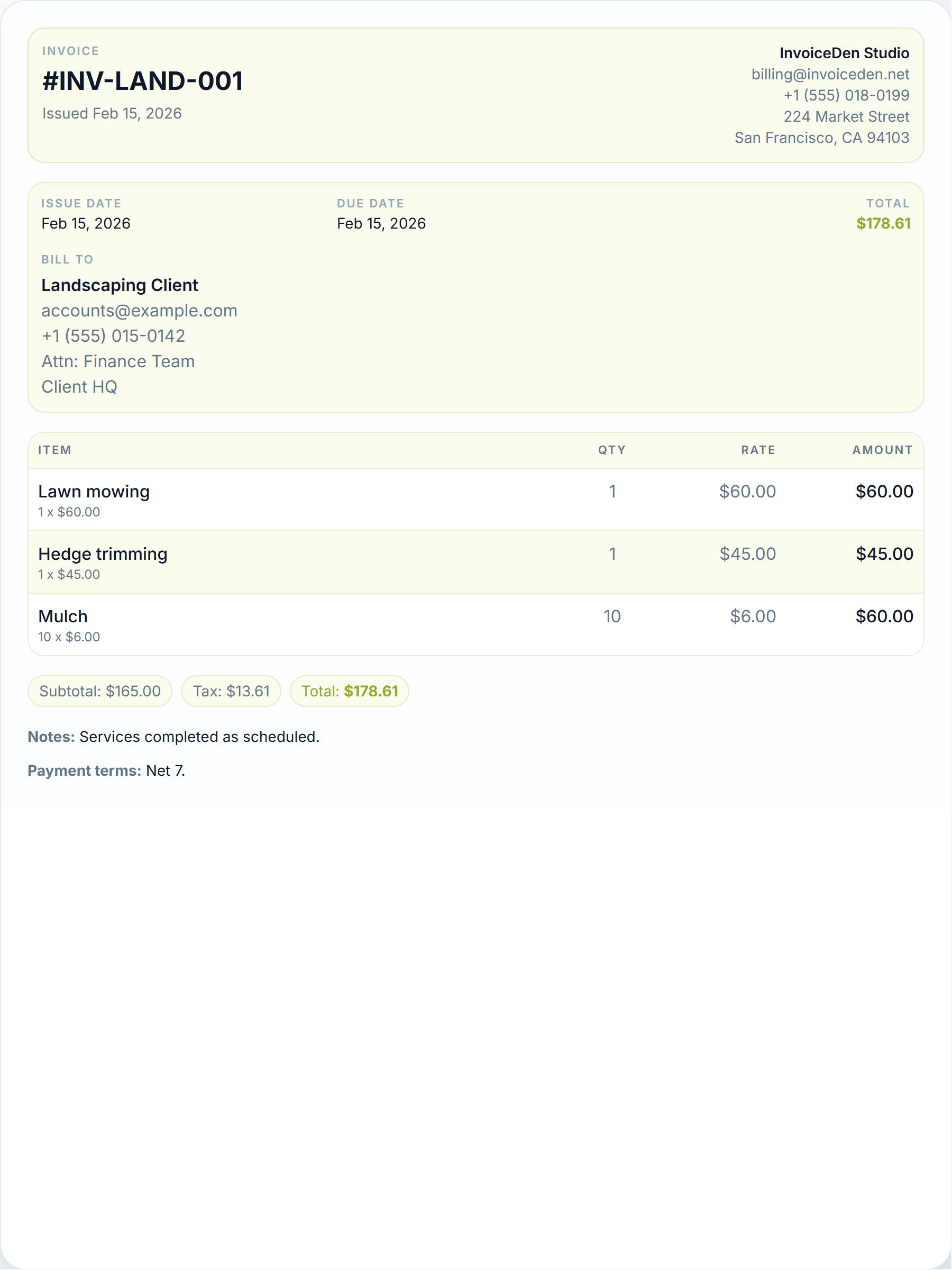 Landscaping modern template preview