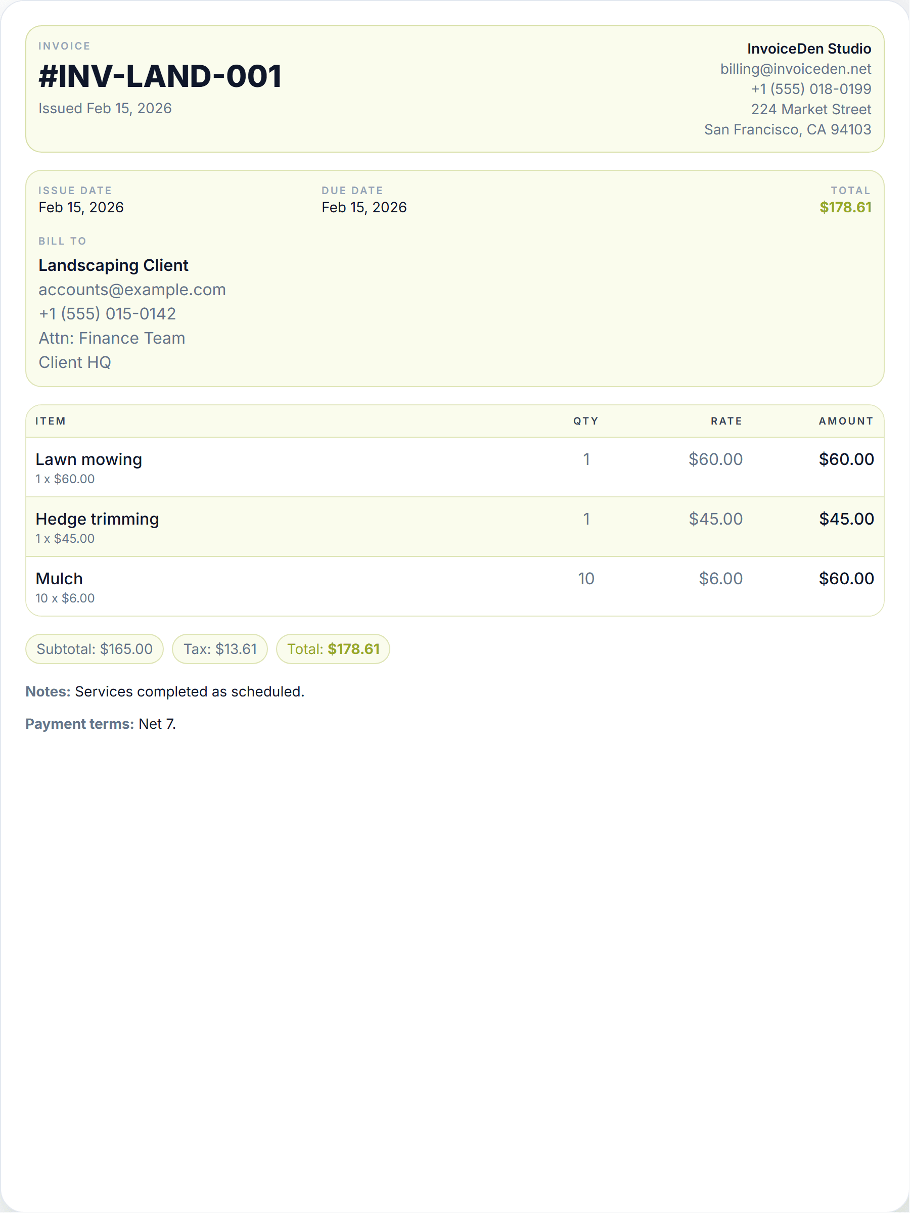 Landscaping professional template preview