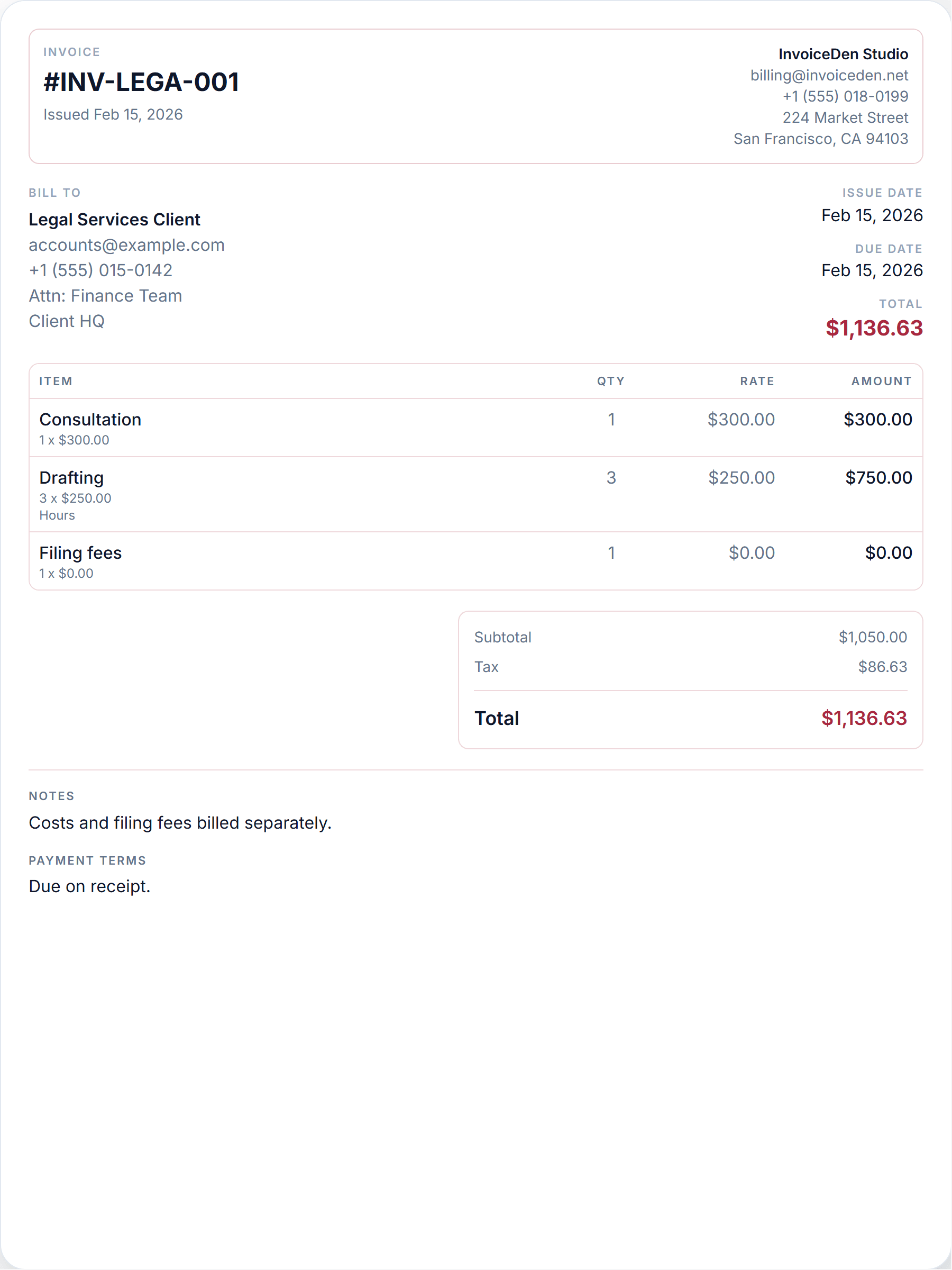 Legal Services minimal template preview