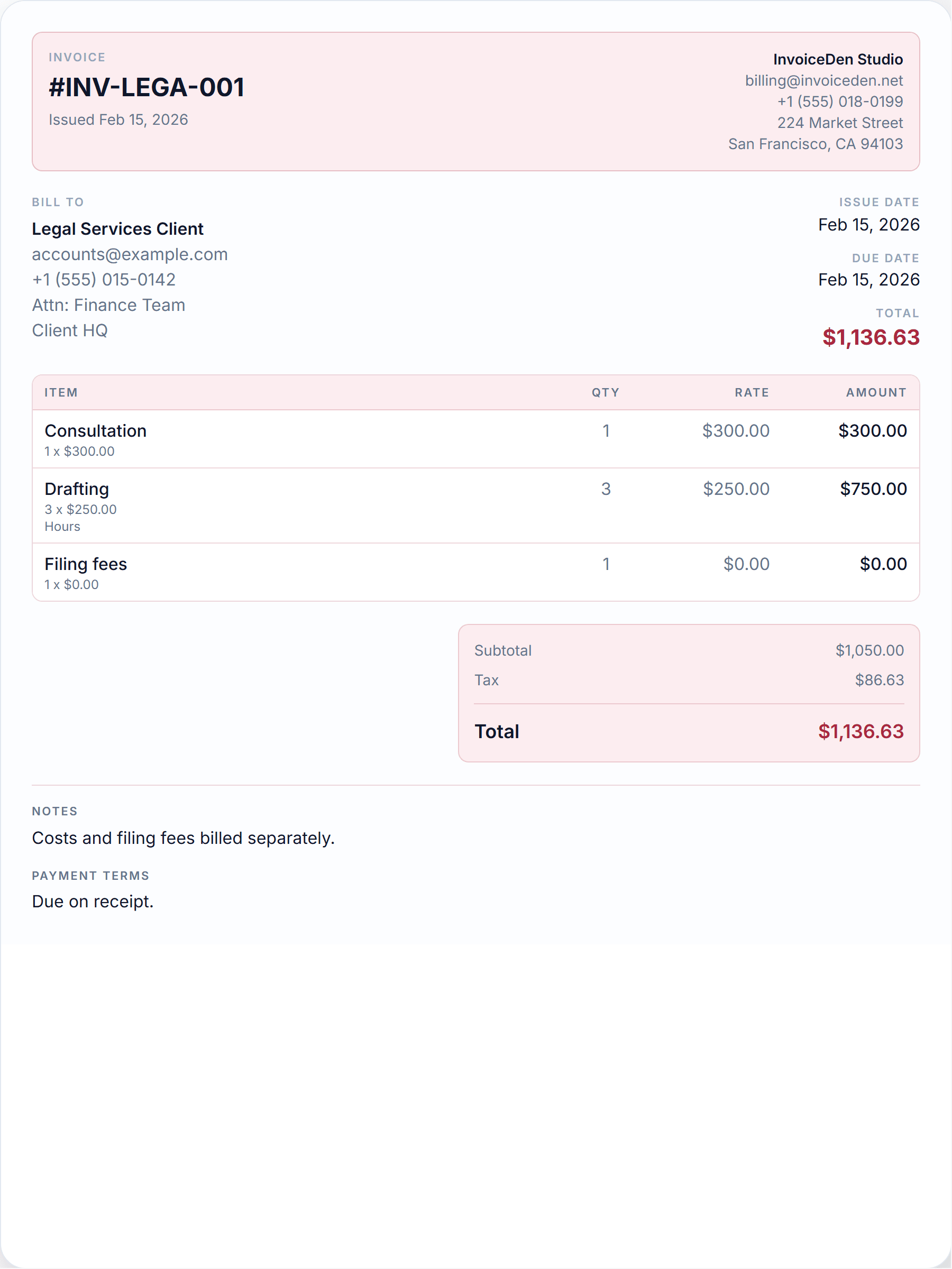 Legal Services modern template preview