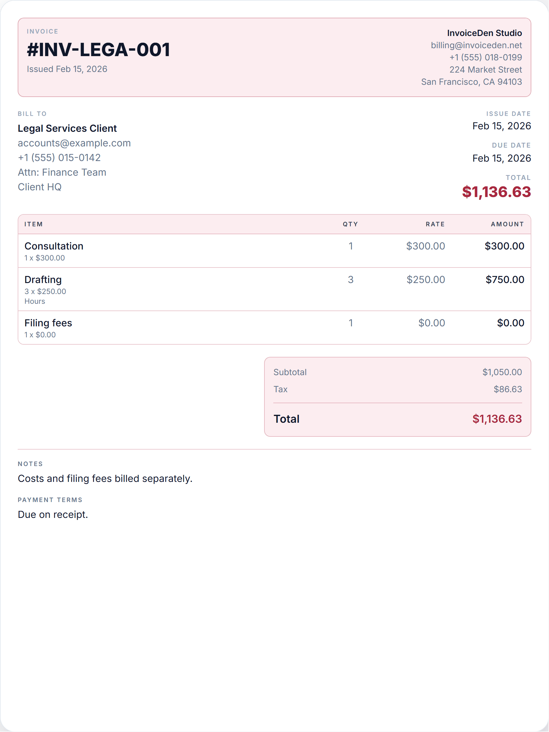 Legal Services professional template preview