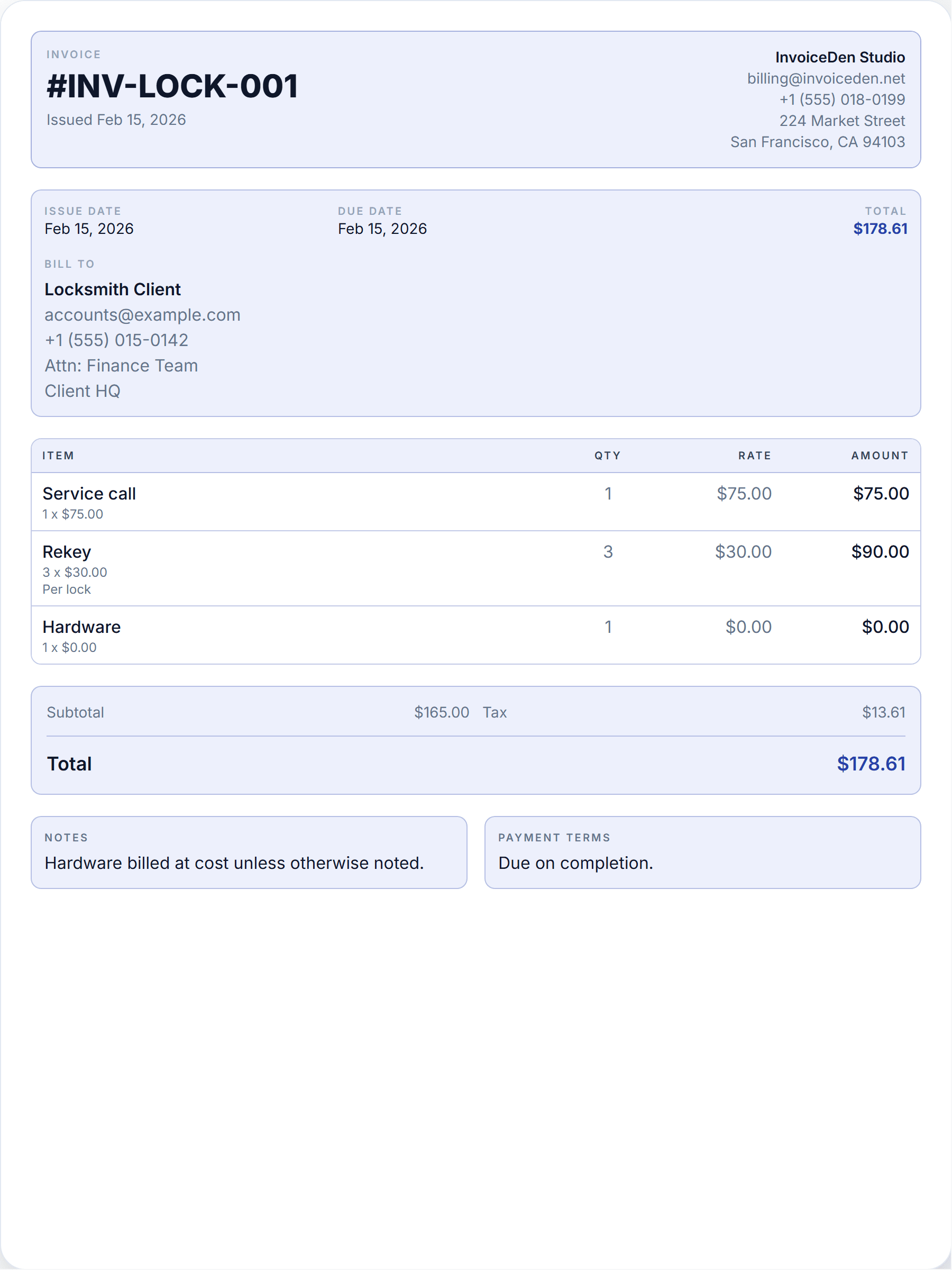 Locksmith professional template preview