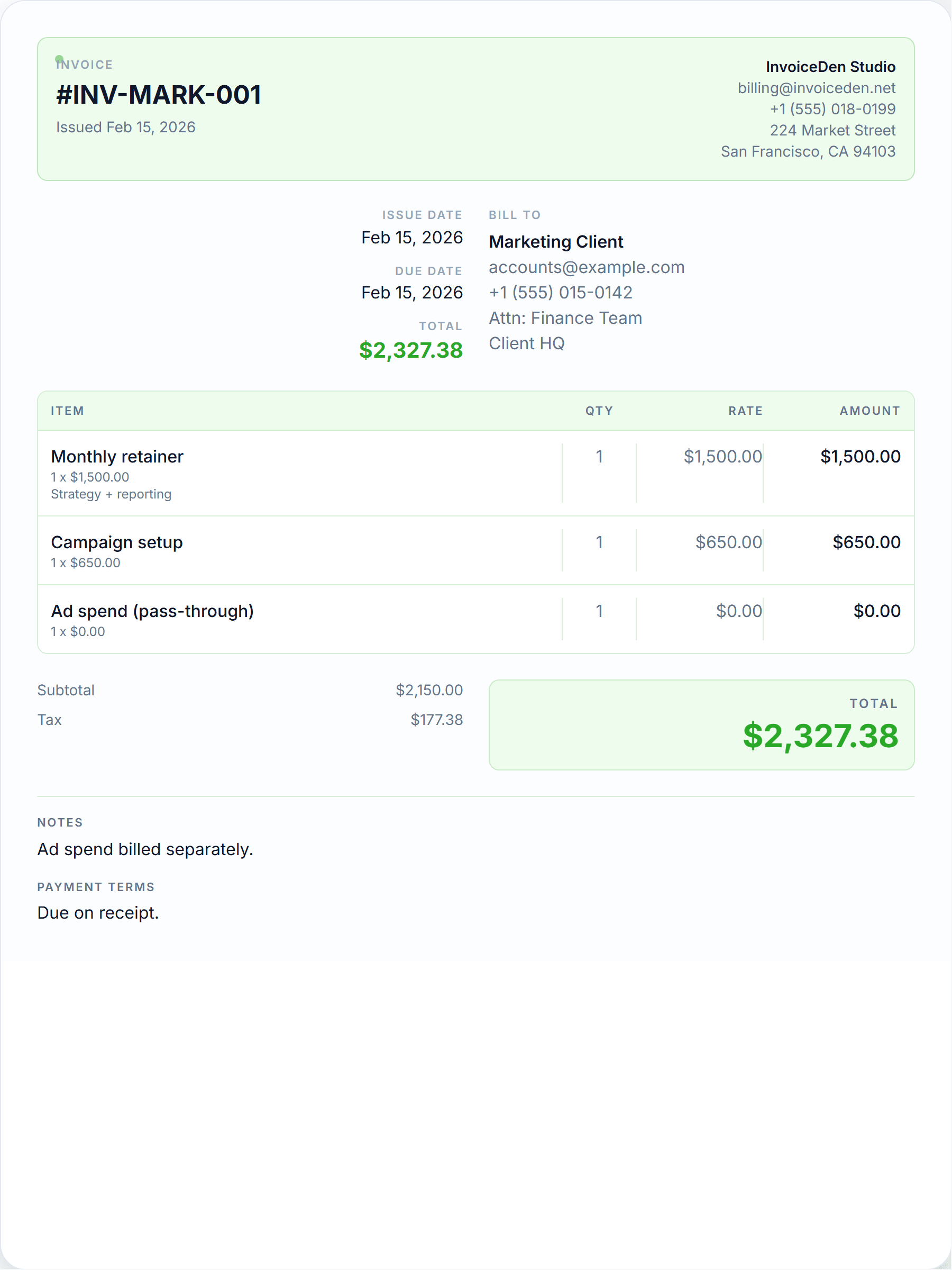 Marketing modern template preview