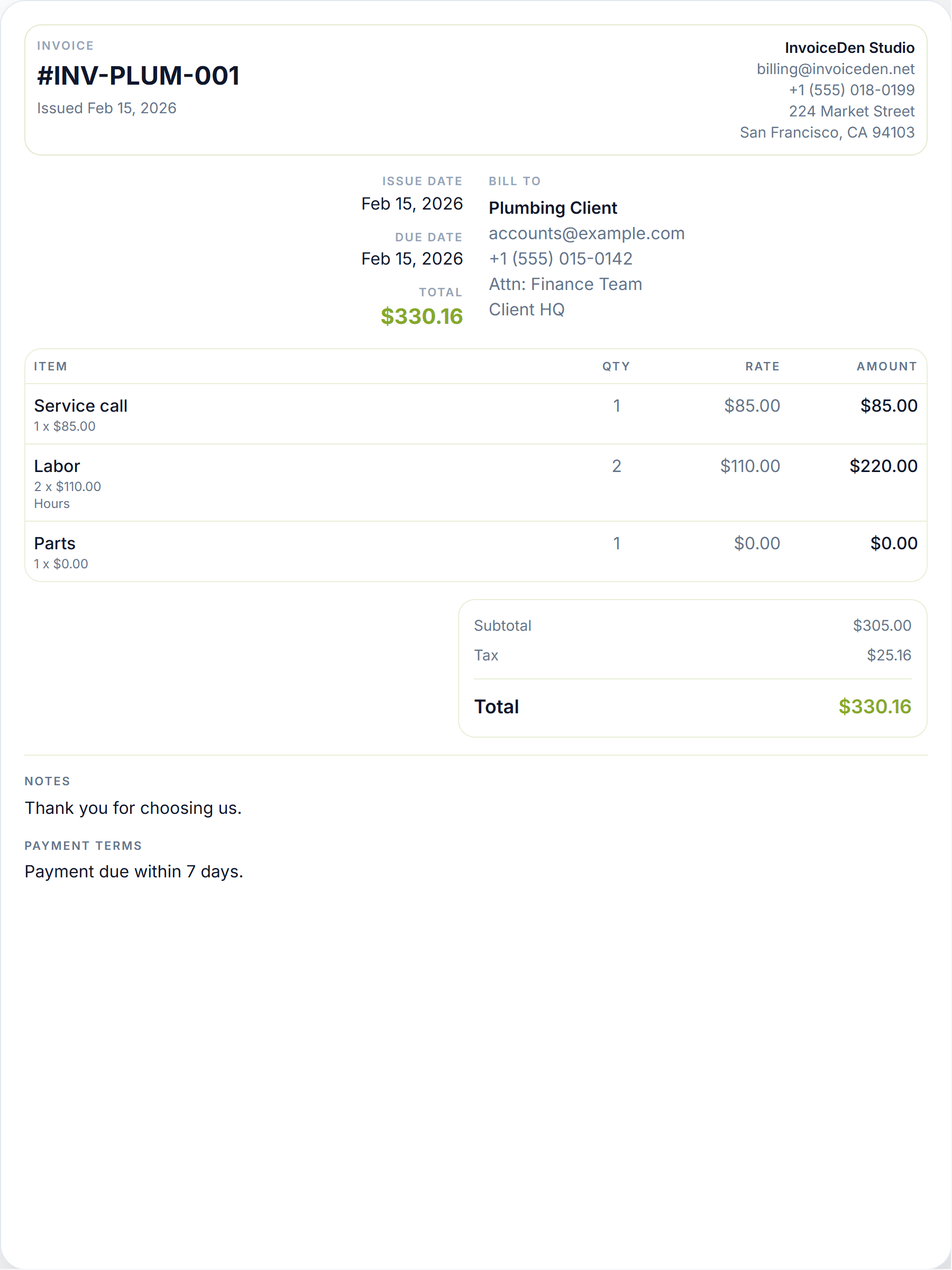 Plumbing minimal template preview