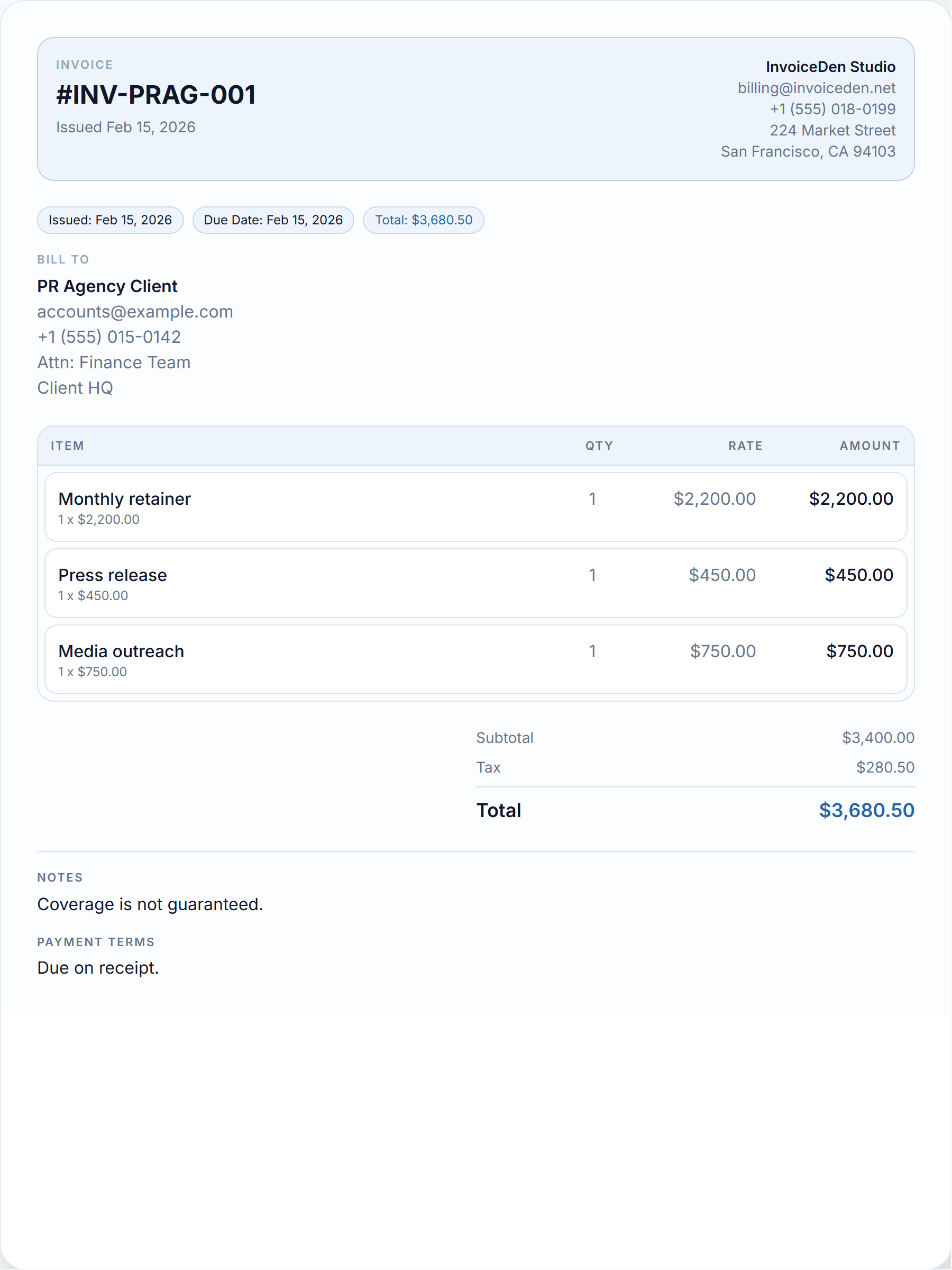 PR Agency modern template preview