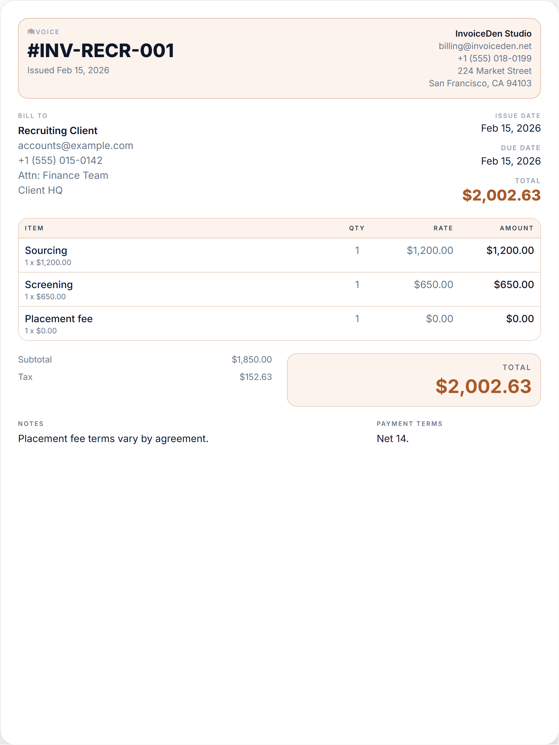 Recruiting professional template preview