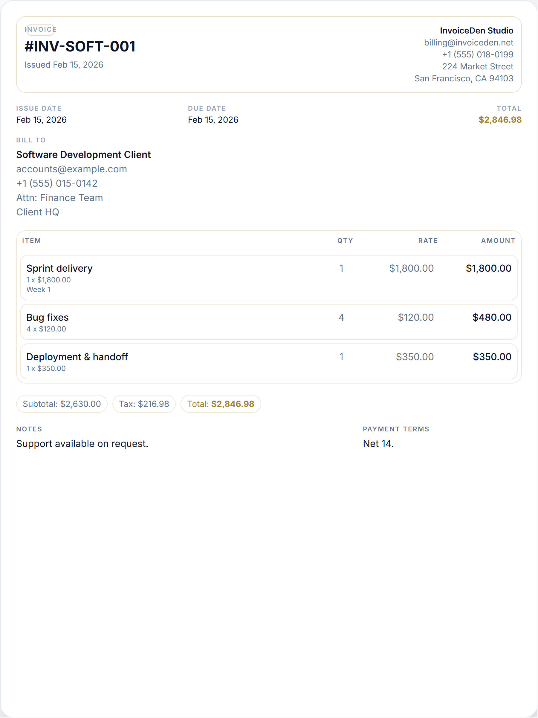 Software Development minimal template preview