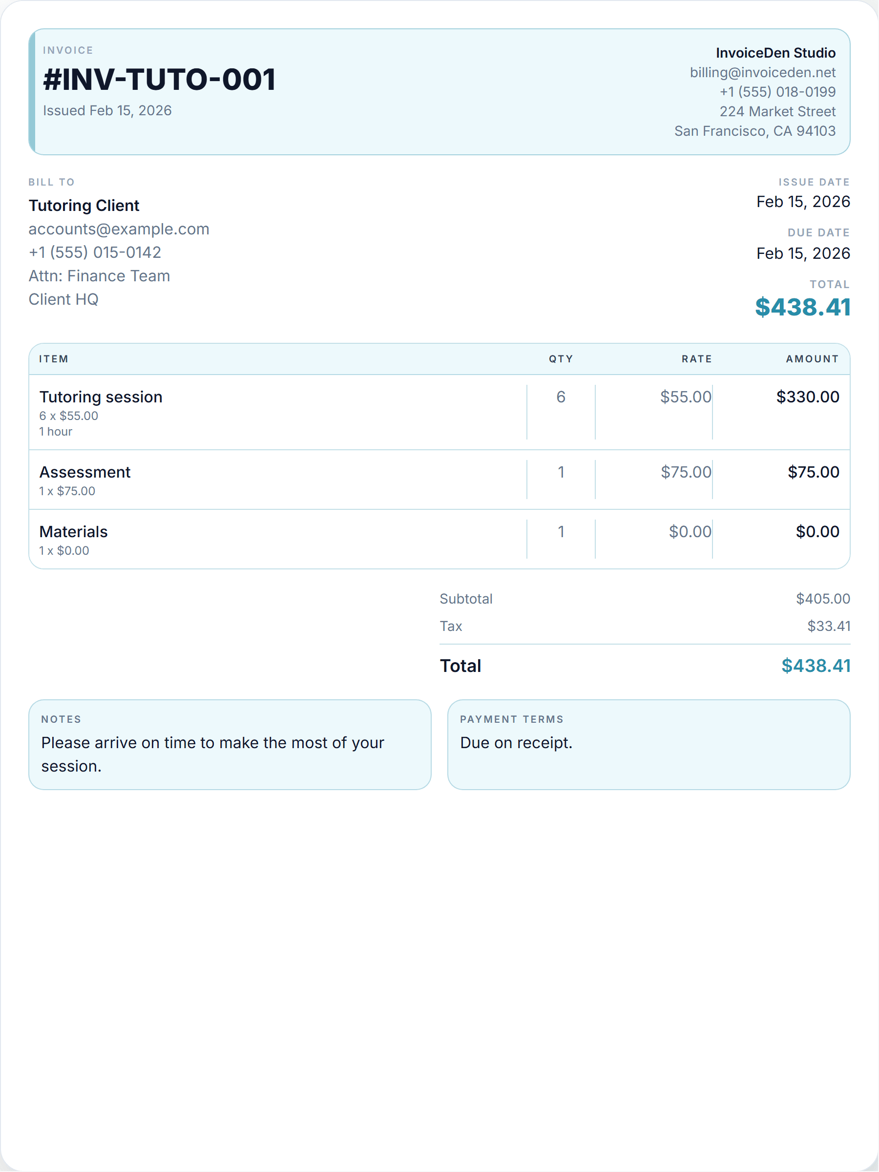 Tutoring professional template preview