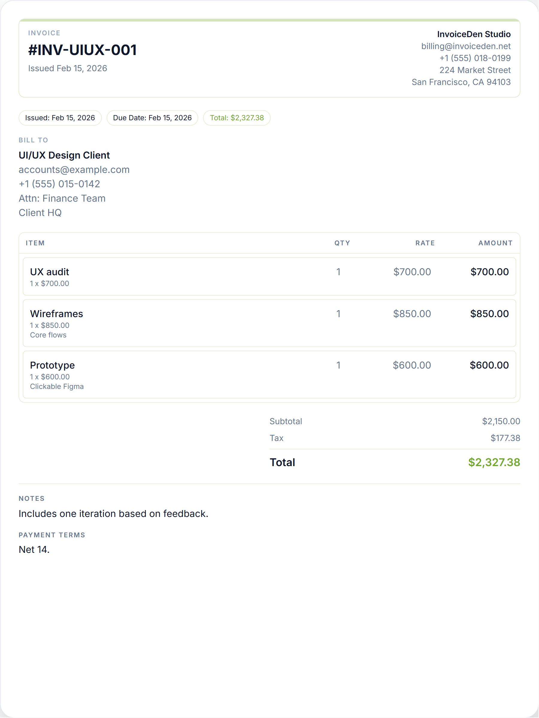 UI/UX Design minimal template preview
