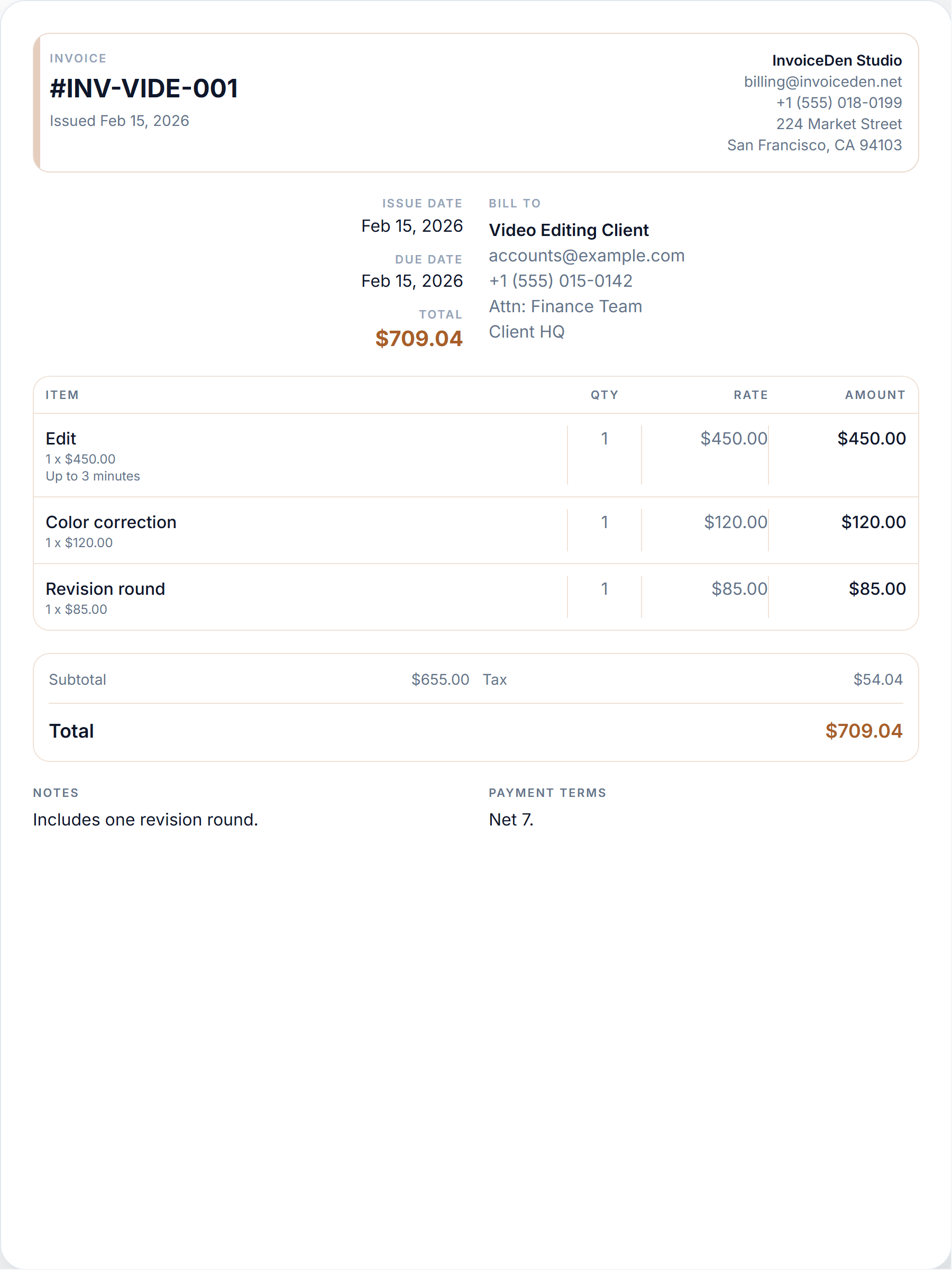 Video Editing minimal template preview