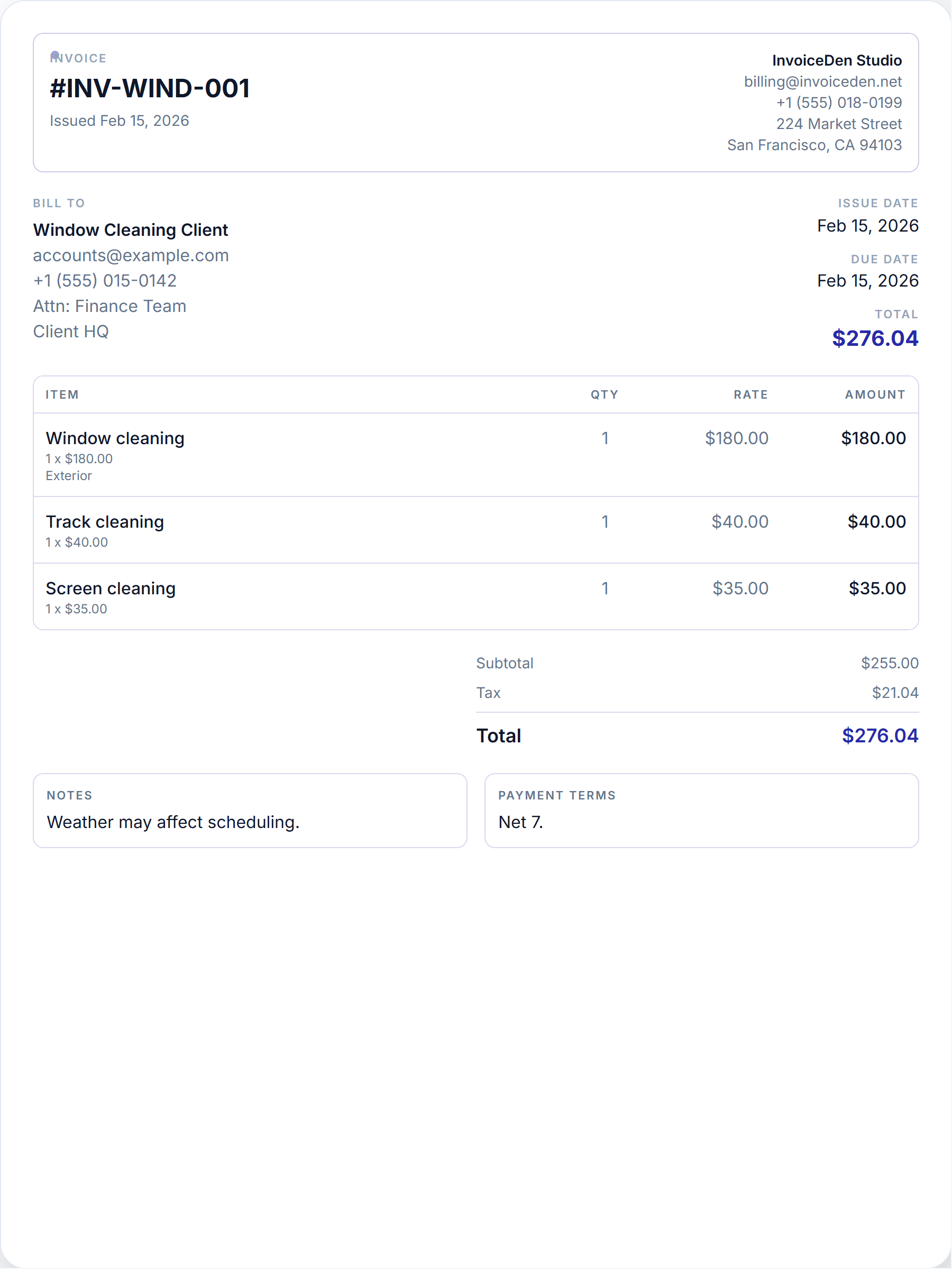 Window Cleaning minimal template preview