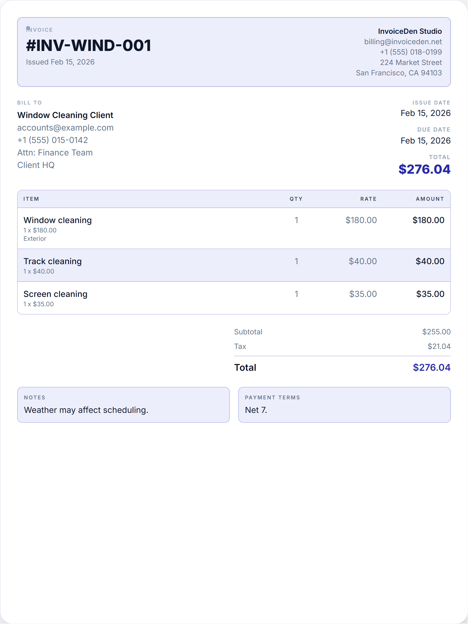 Window Cleaning professional template preview