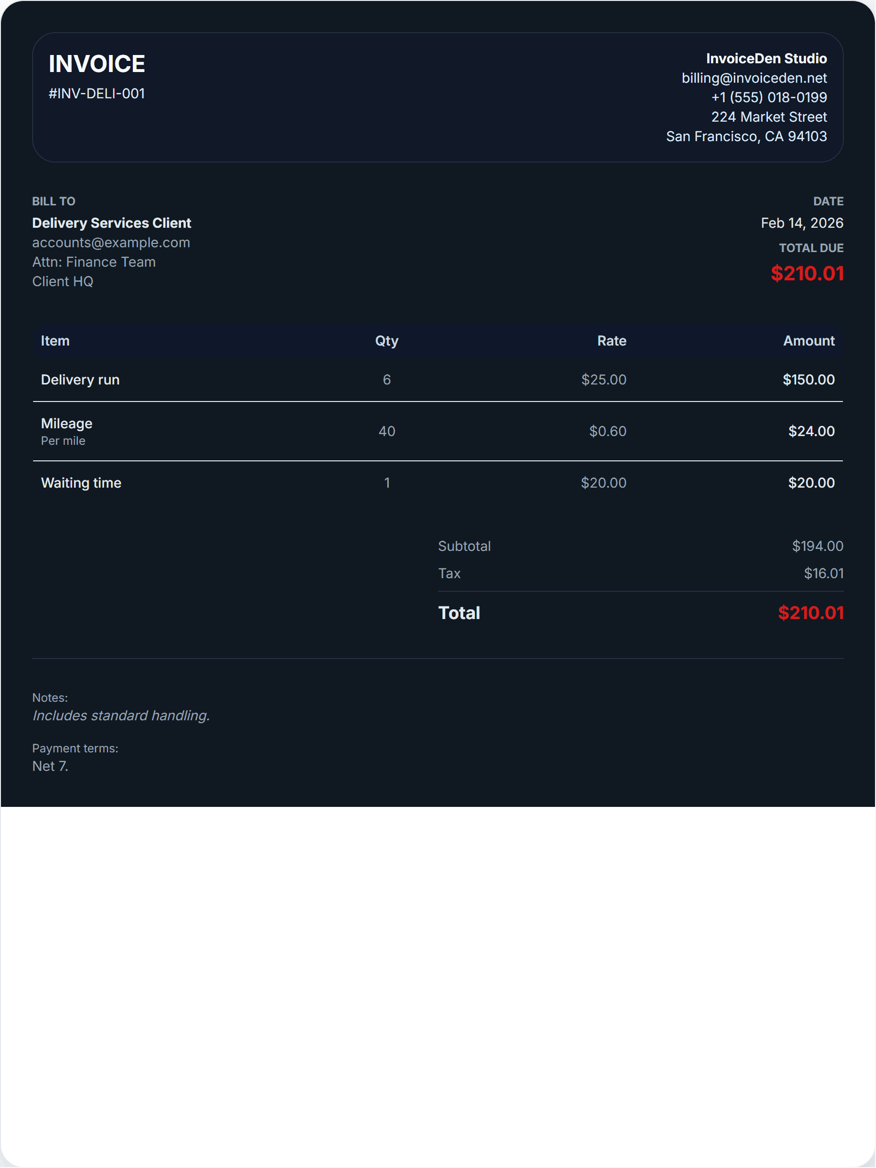 Delivery Services modern template preview
