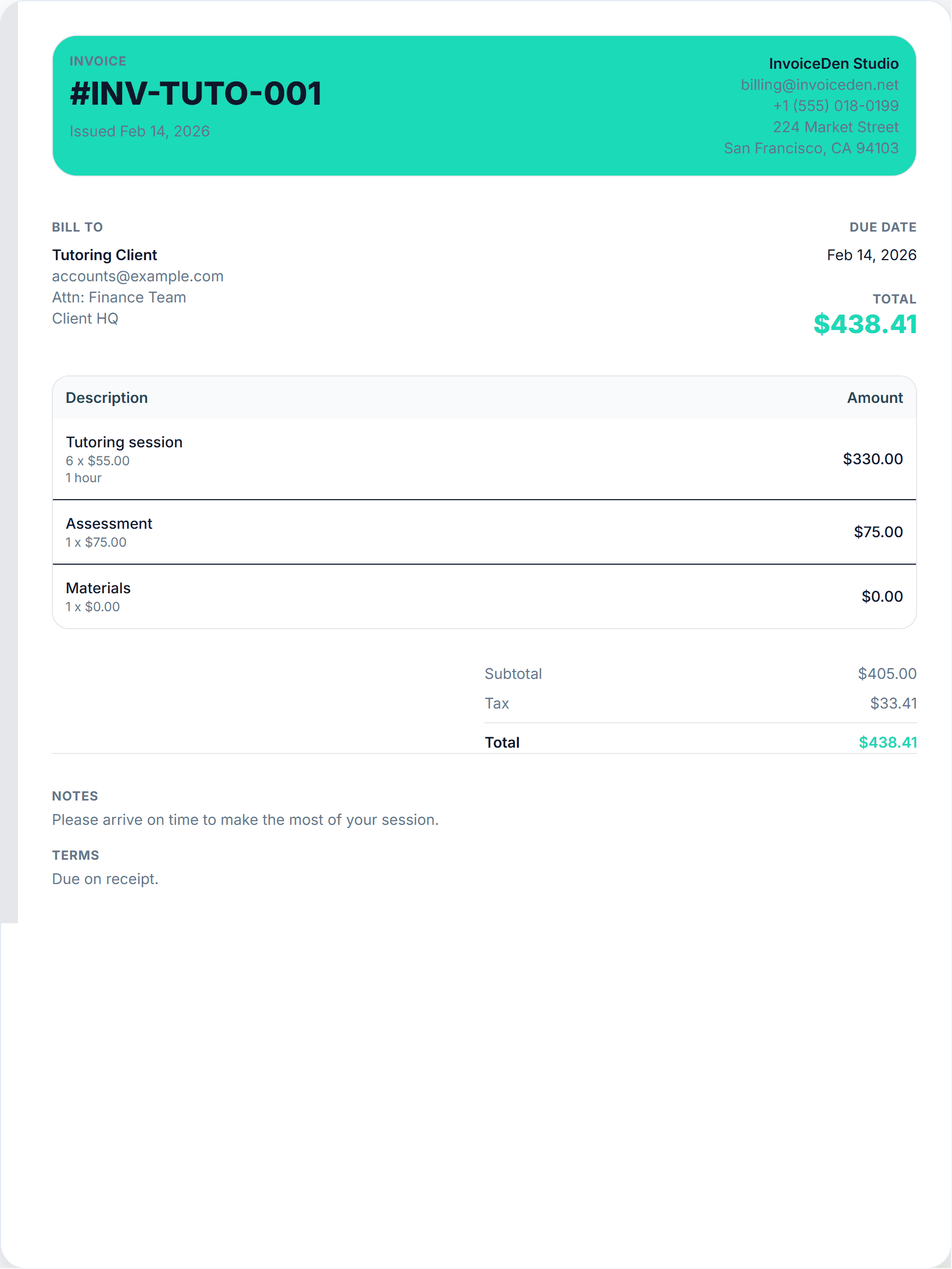 Tutoring professional template preview