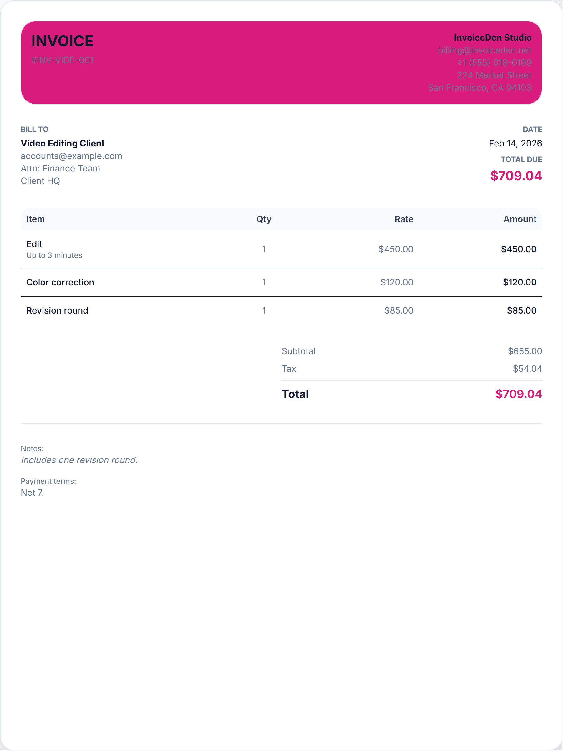 Video Editing modern template preview
