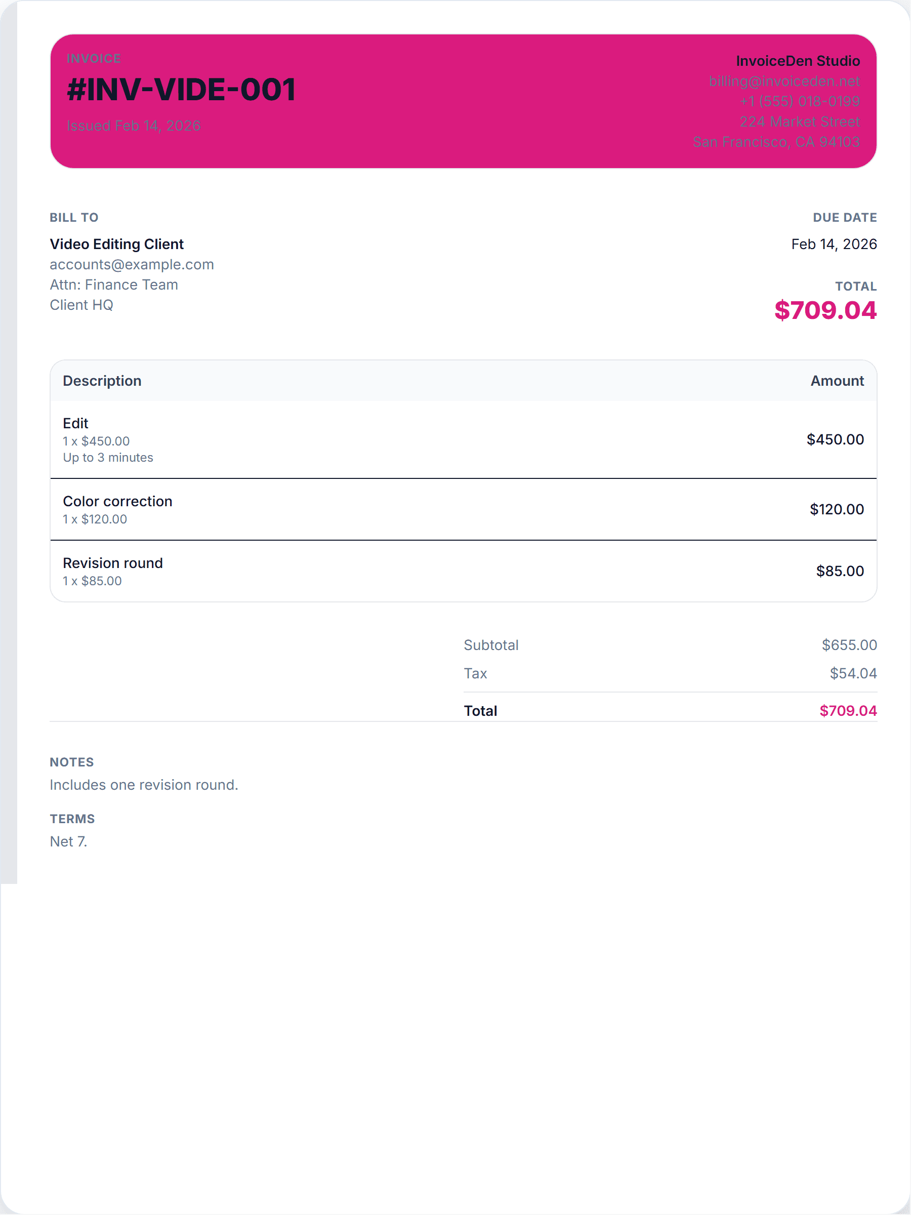 Video Editing professional template preview